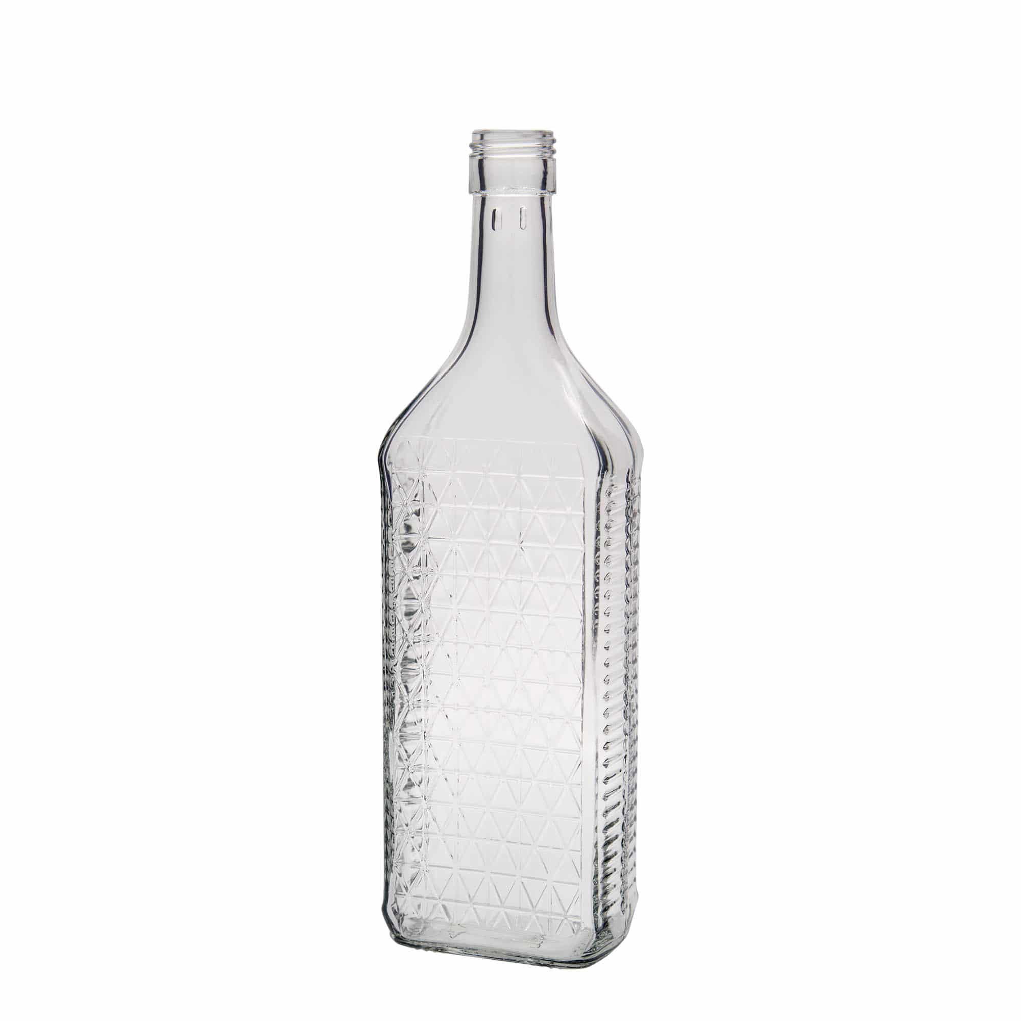 Botella de vidrio de 700 ml 'Caruso', rectangular, boca: PP 31,5