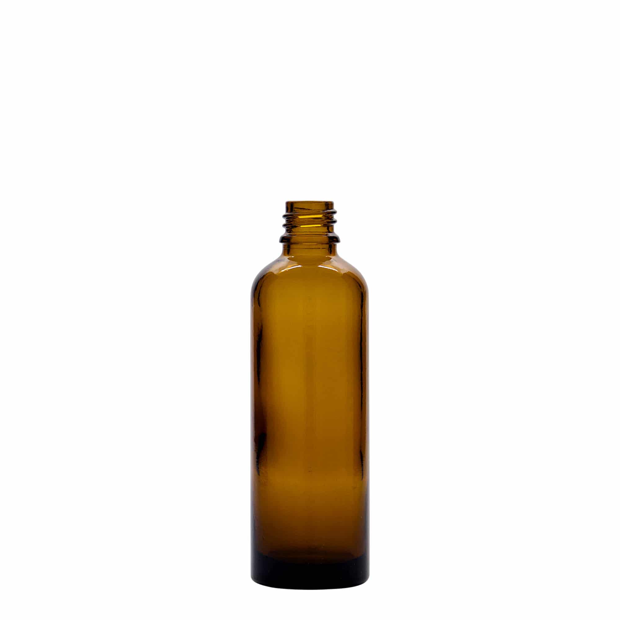 75 ml frasco medicinal, vidrio, marrón, boca: DIN 18