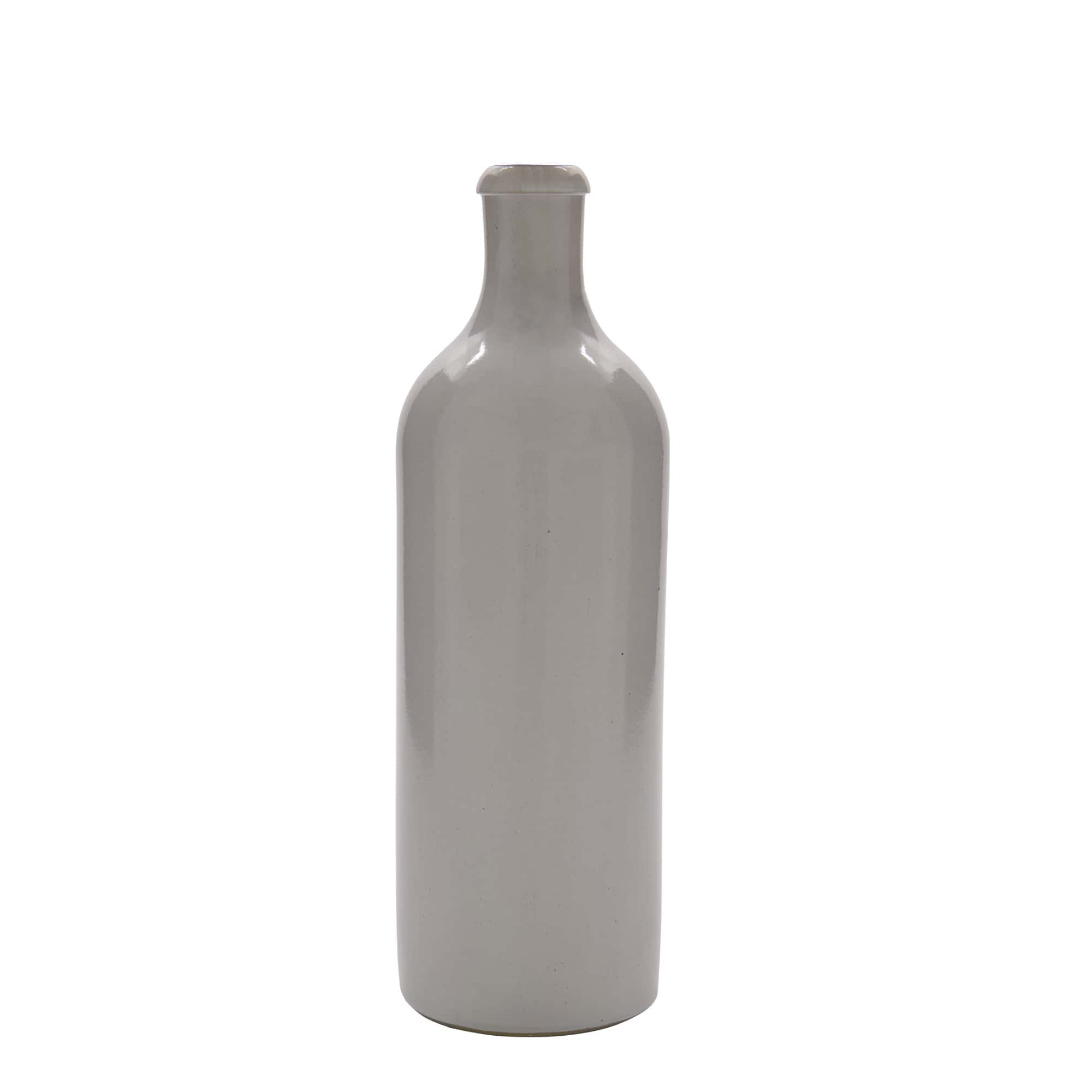 Jarra de barro de 750 ml, gres, blanco, boca: tapón mecánico Jarra de barro de 750 ml, gres, blanco, boca: tapón mecánico