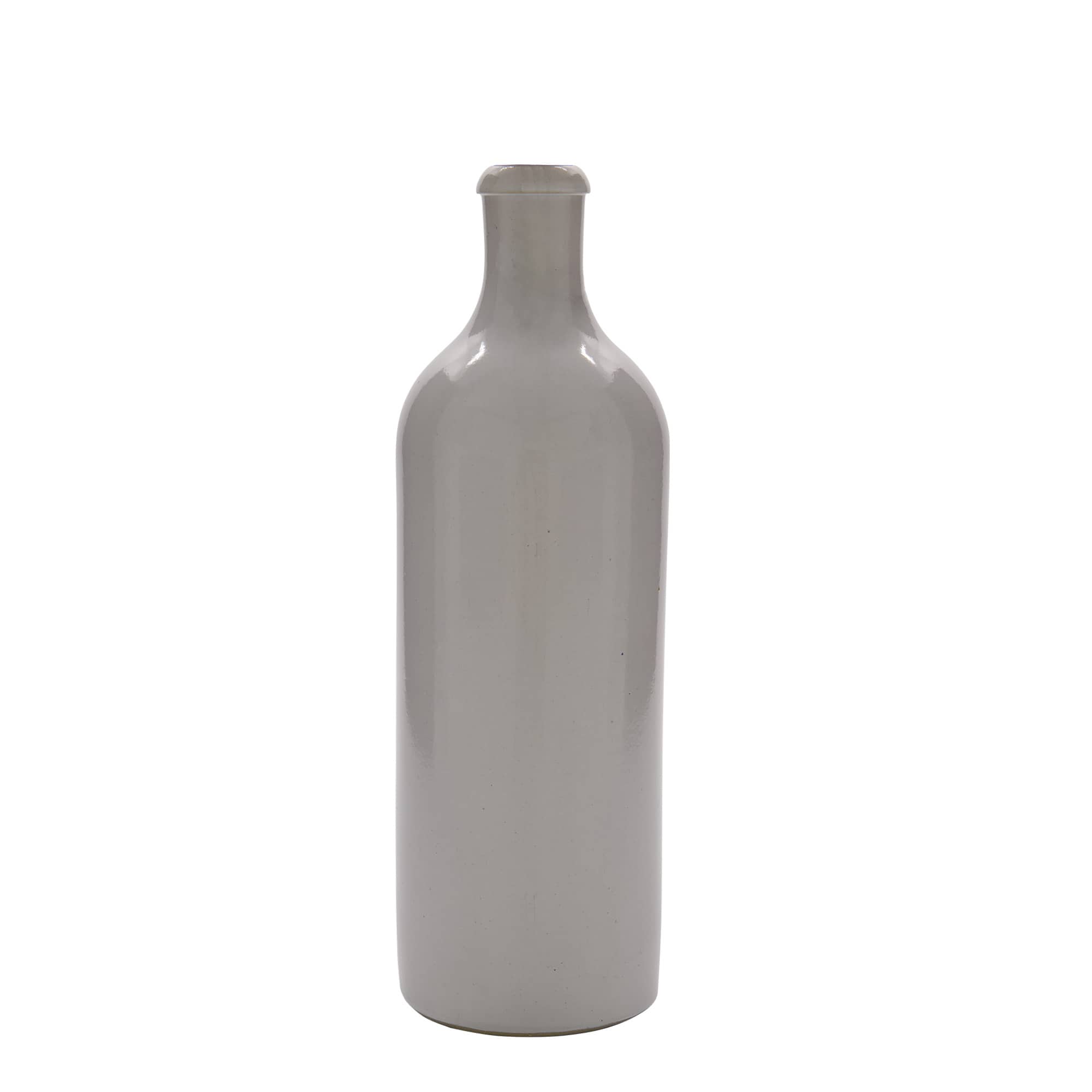 Jarra de gres de 750 ml, gres, blanca, boca: cierre de palanca