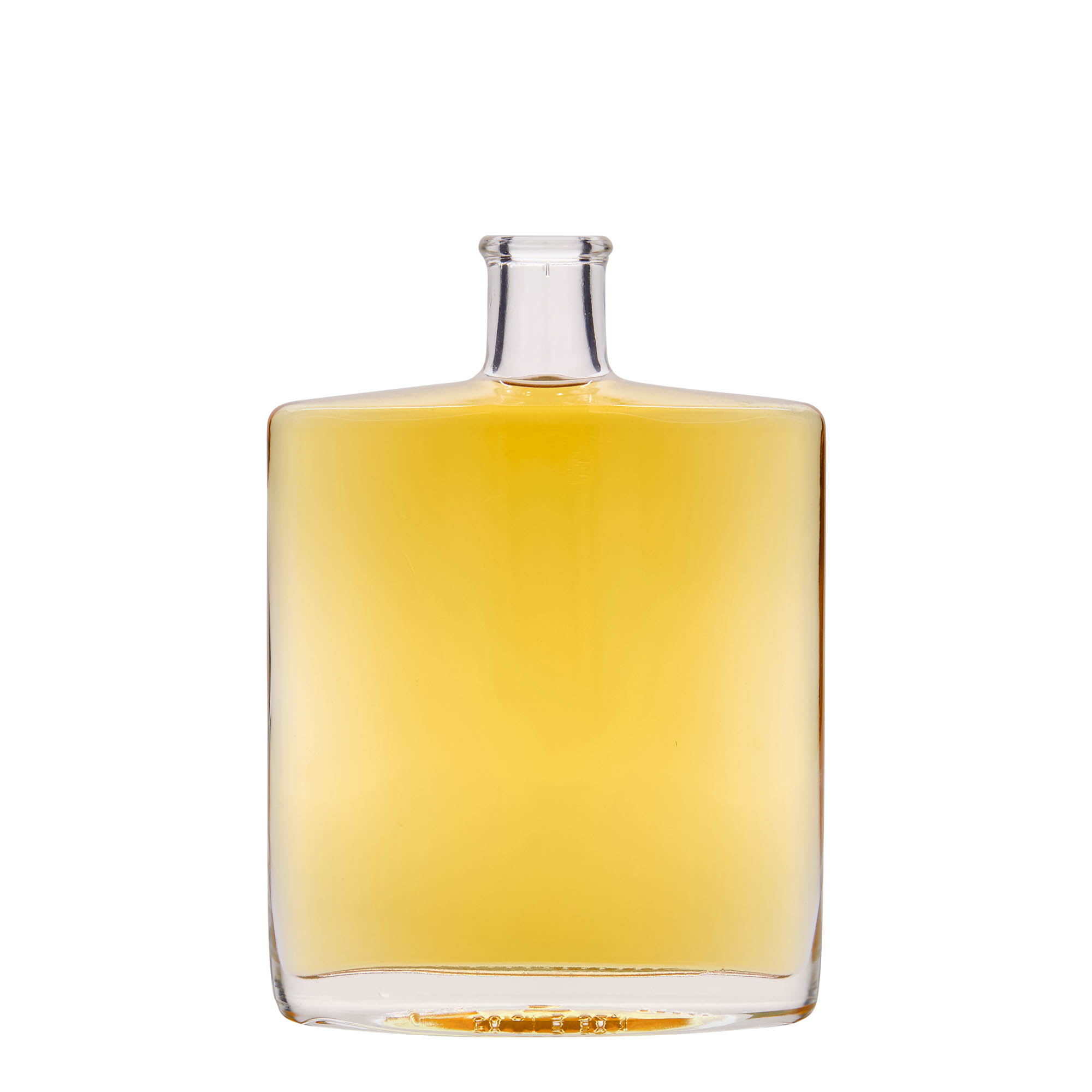 Botella de vidrio de 500 ml 'Zorbas', ovalada, boca: corcho