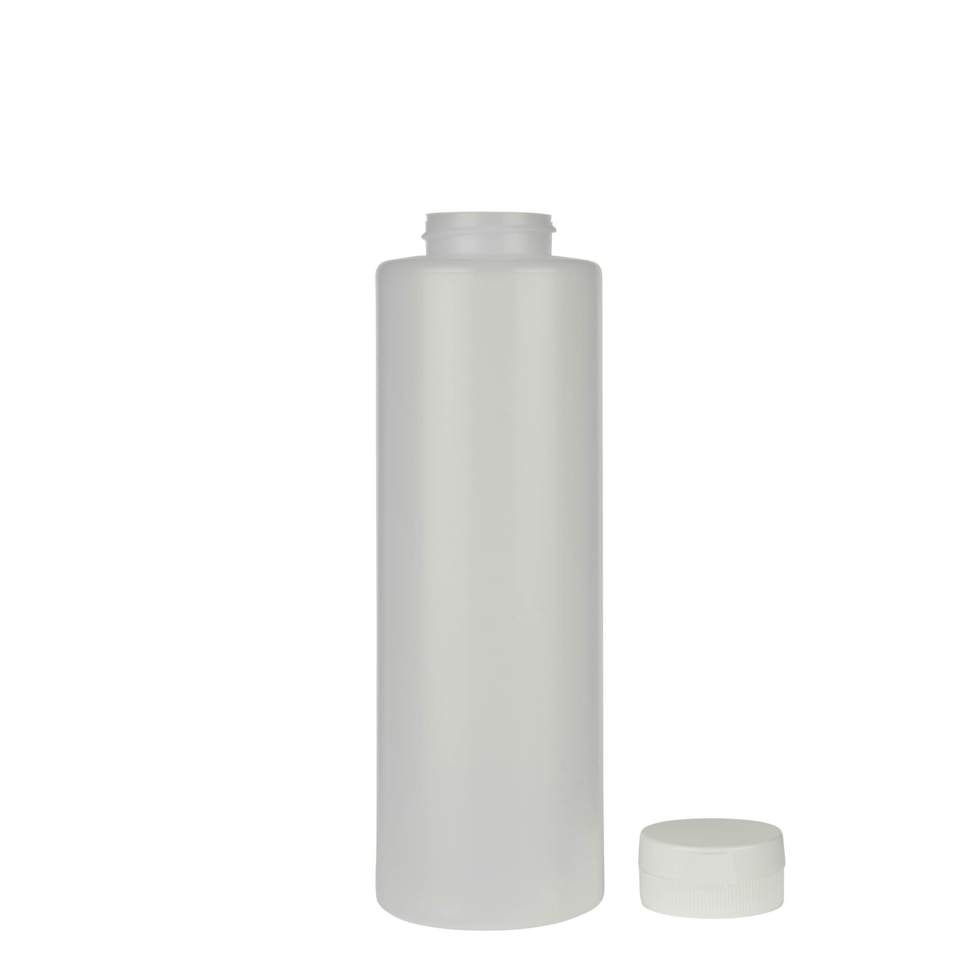 Botella para salsa de 500 ml, plástico LDPE, natural, boca: 38/400