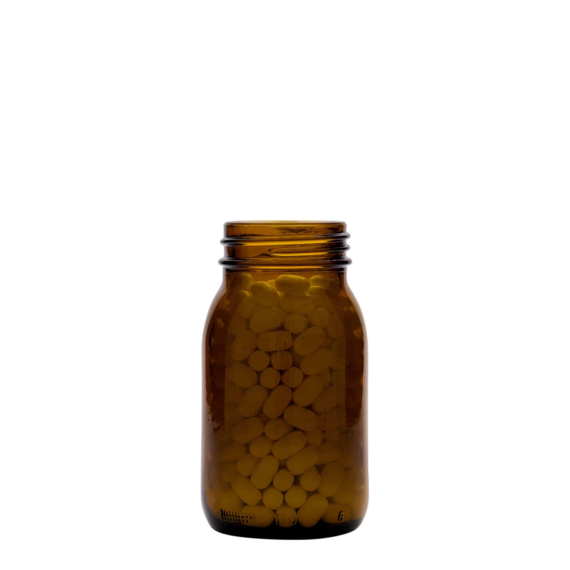 Tarro de boca ancha de 150 ml, marrón, boca: DIN 45
