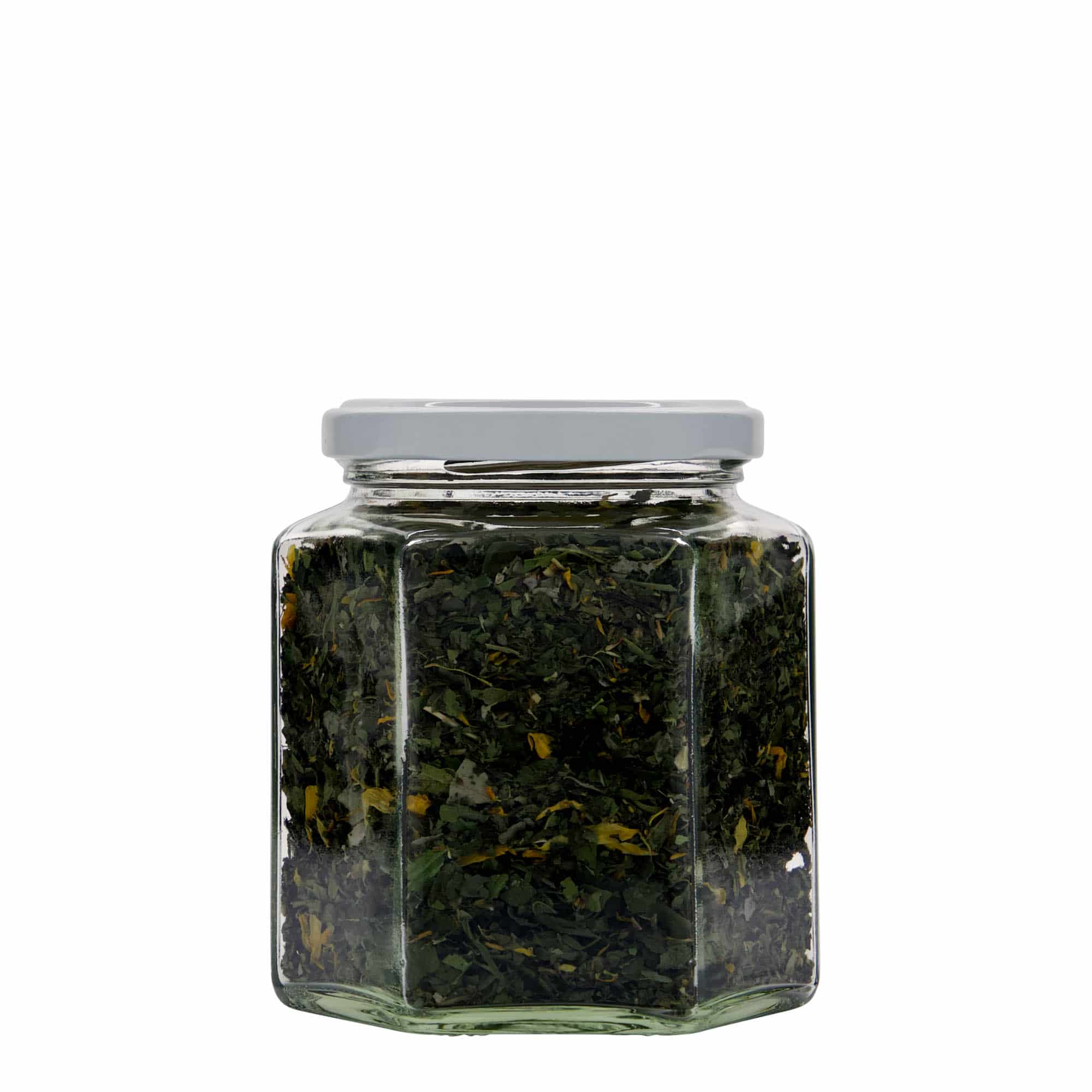 390 ml tarro hexagonal, boca: Twist-off (TO 70)