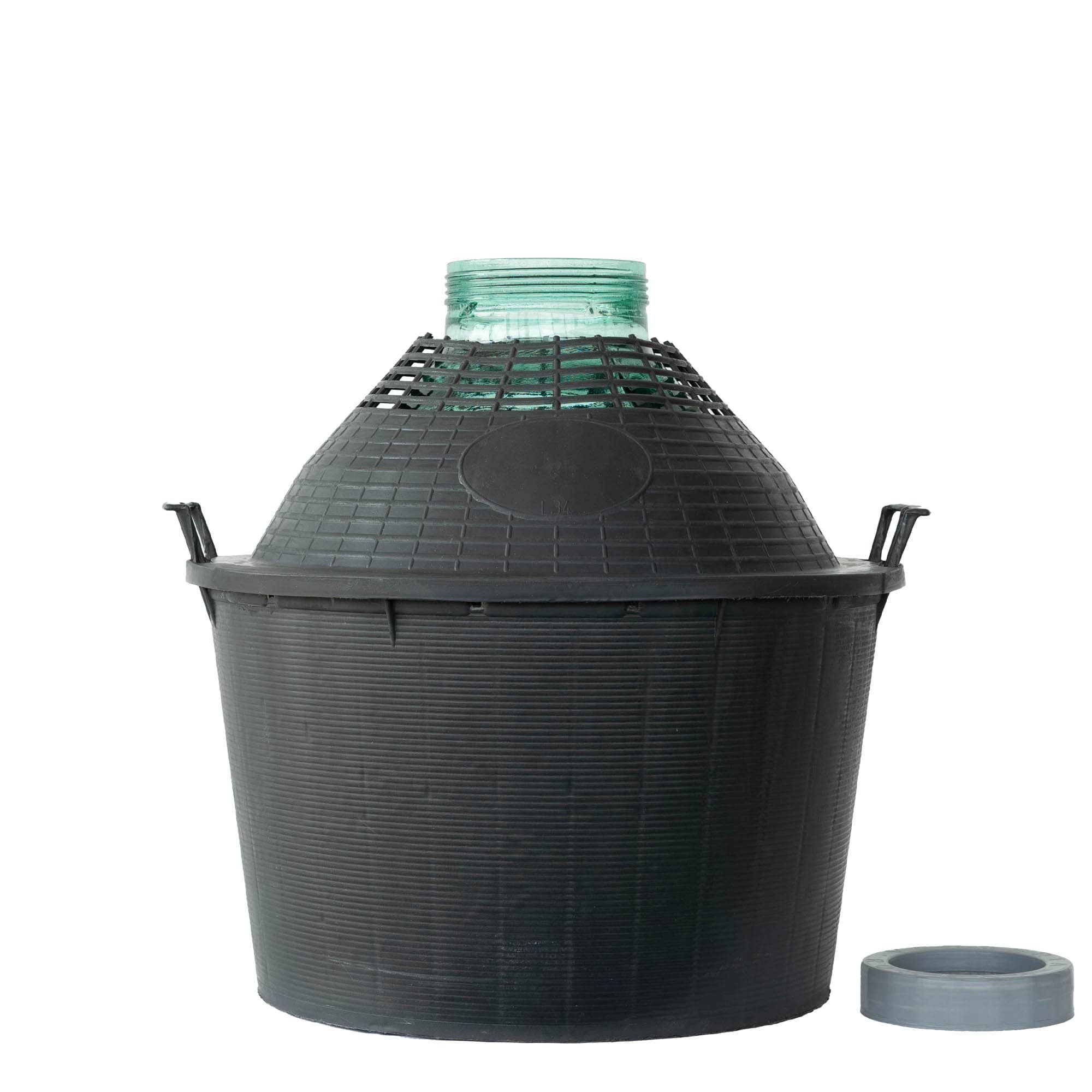 34 l botella de balón de cuello ancho, vidrio, boca: cierre de rosca