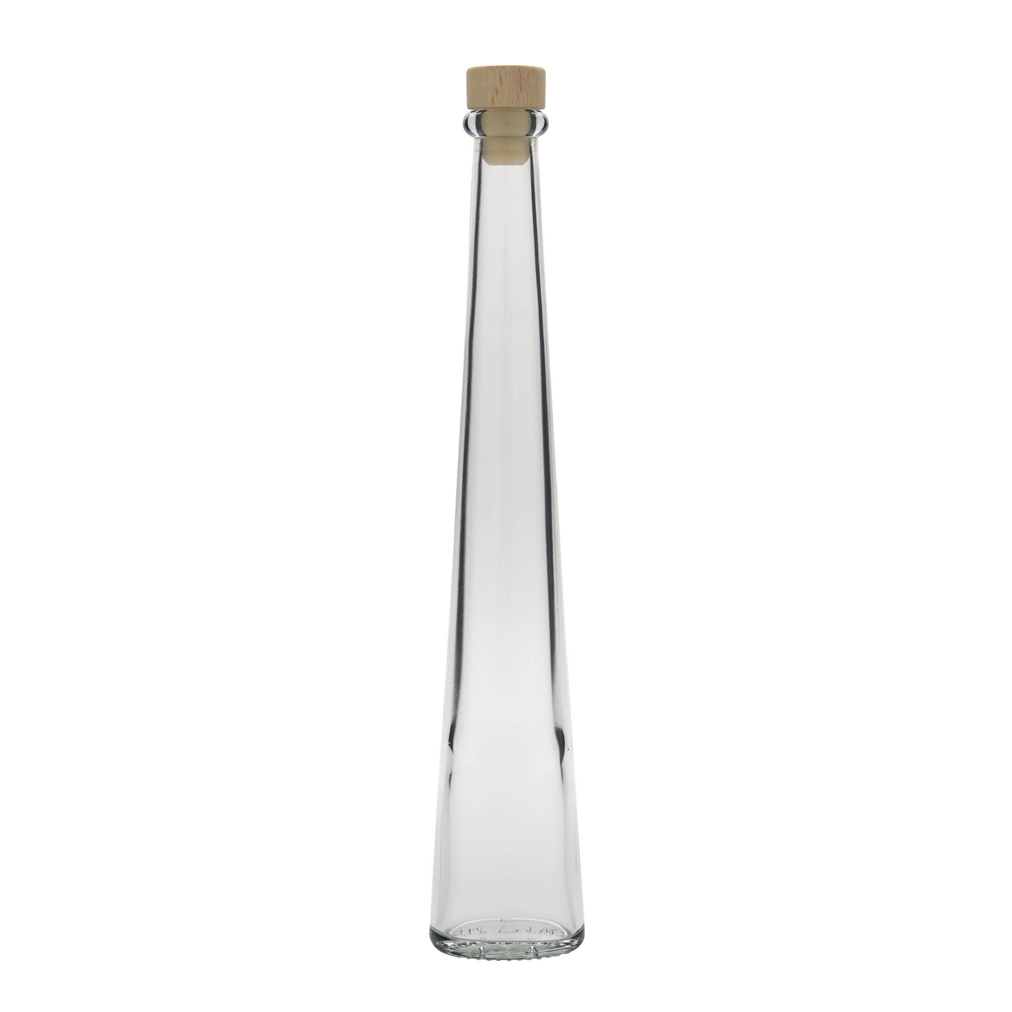Botella de cristal de 200 ml 'Dama Ovale', ovalada, boca: corcho