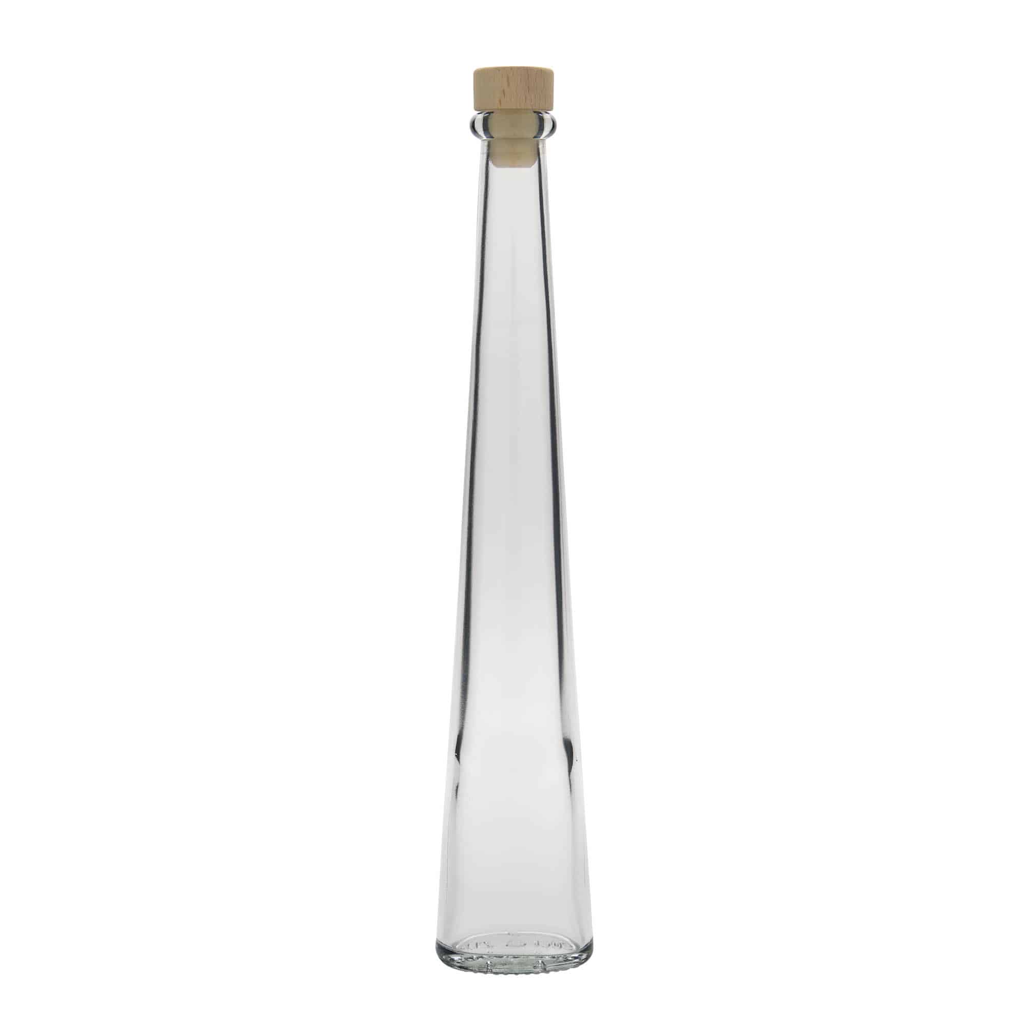 Botella de cristal de 200 ml «Dama Ovale», ovalada, boca: corcho