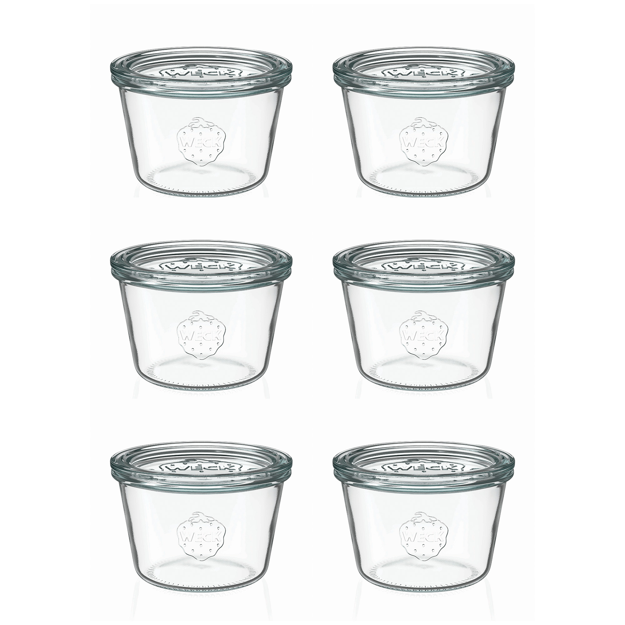 6x 370 ml tarro WECK de boca ancha con tapa de vidrio RR 100