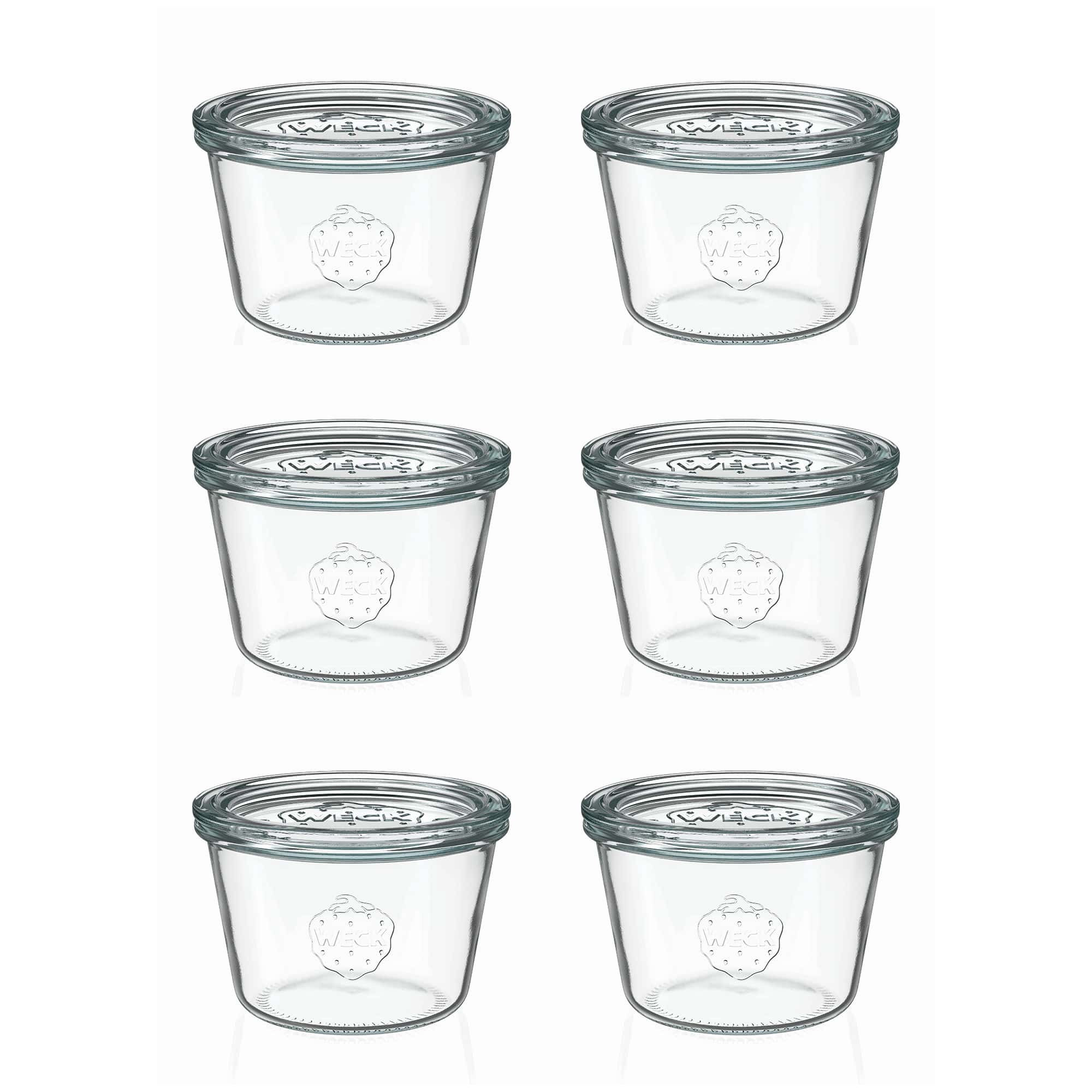 6x 370 ml tarro WECK de boca ancha con tapa de vidrio RR 100