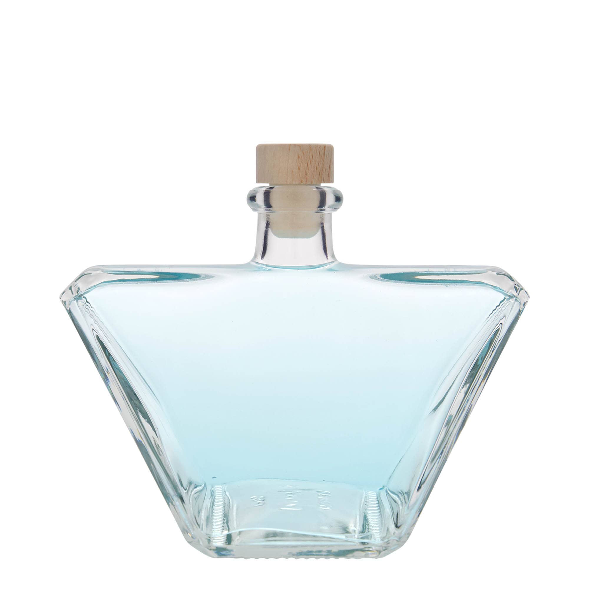 Botella de vidrio 'Charly' de 500 ml, rectangular, boca: corcho