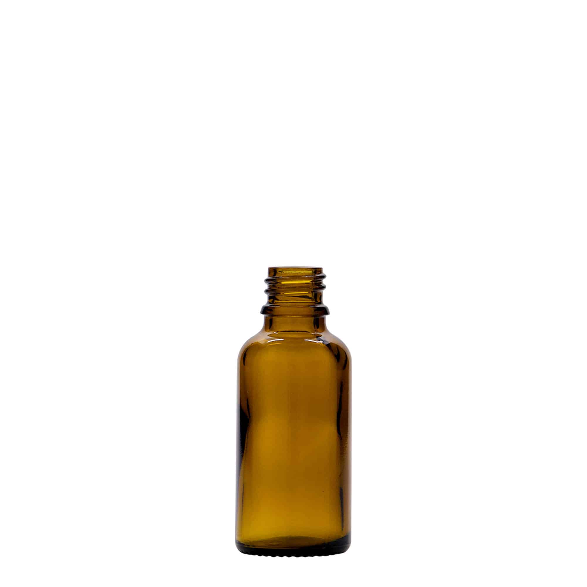 Frasco de medicamentos de 30 ml, vidrio, marrón, boca: DIN 18 Frasco de medicamentos de 30 ml, vidrio, marrón, boca: DIN 18