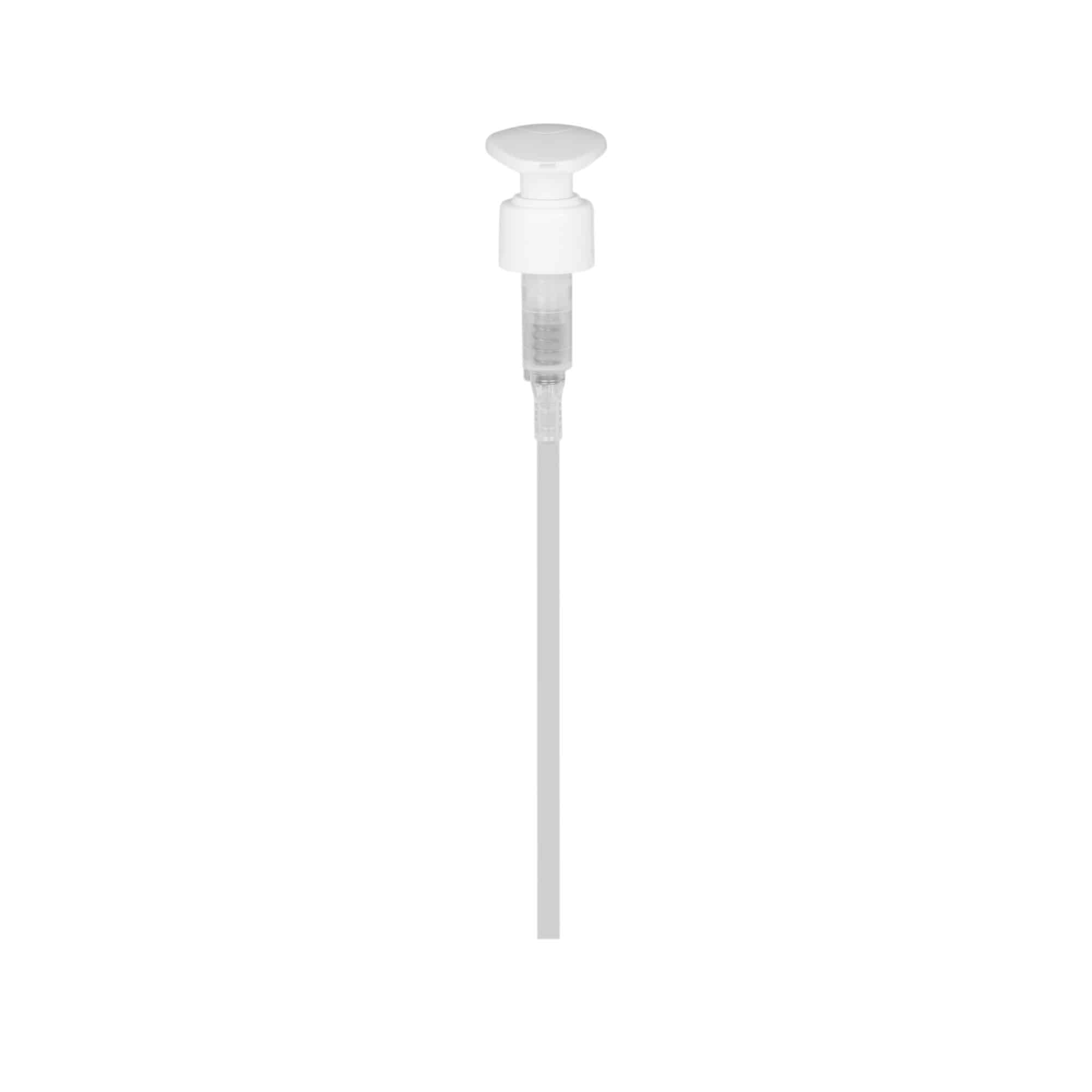 Tapón de rosca con bomba dispensadora, plástico de PP, blanco, para boca: 24/410