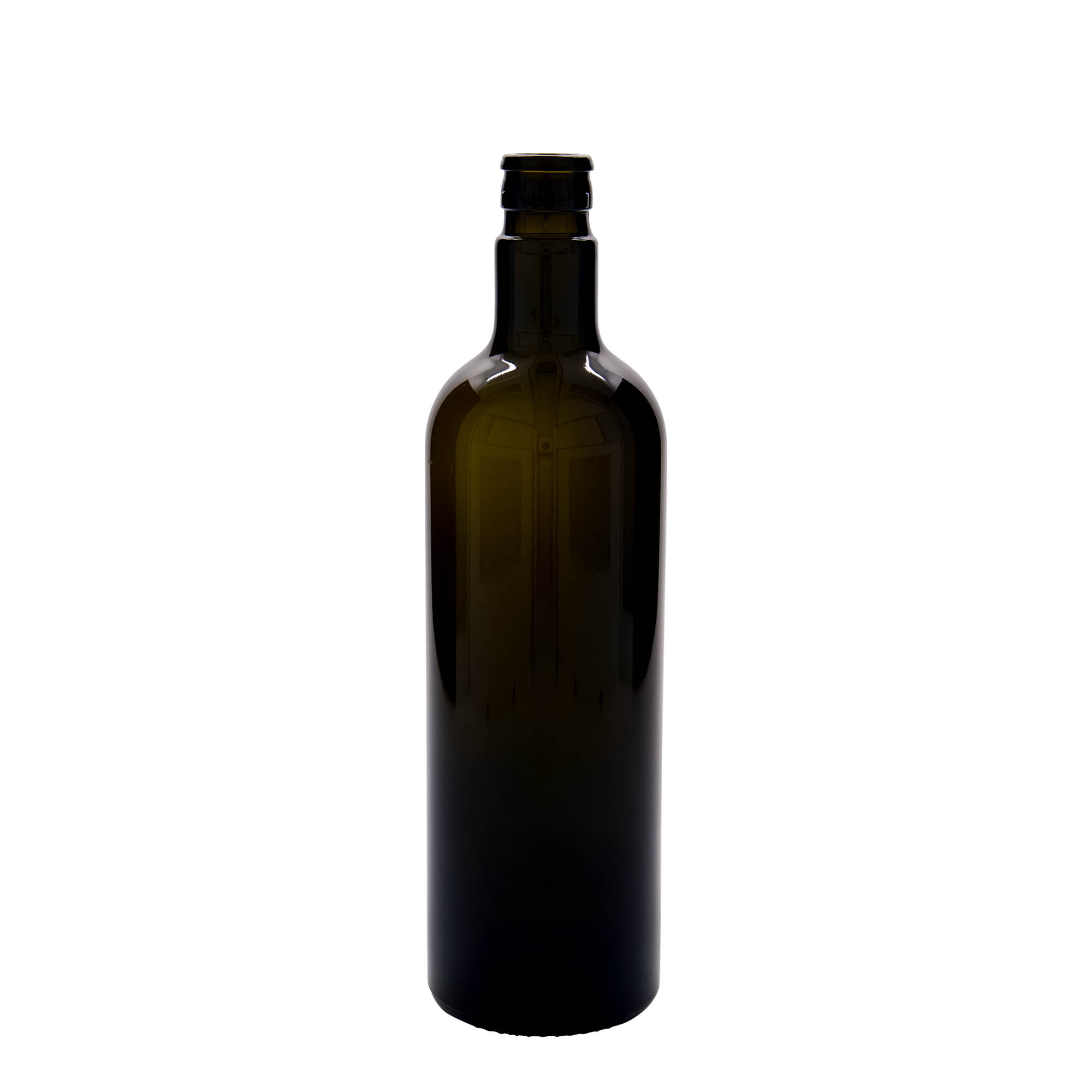 Botella de vinagre/aceite de 750 ml 'Willy New', vidrio, verde antiguo, boca: DOP