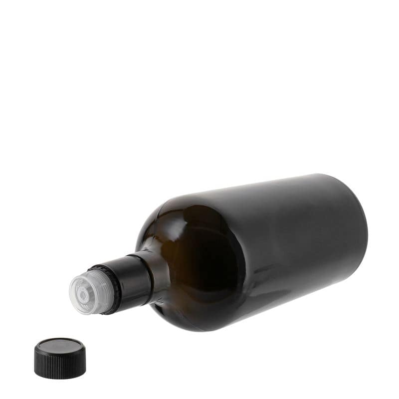 Aceitera/vinagrera 'Oleum' de 750 ml, vidrio, verde antiguo, boca: DOP
