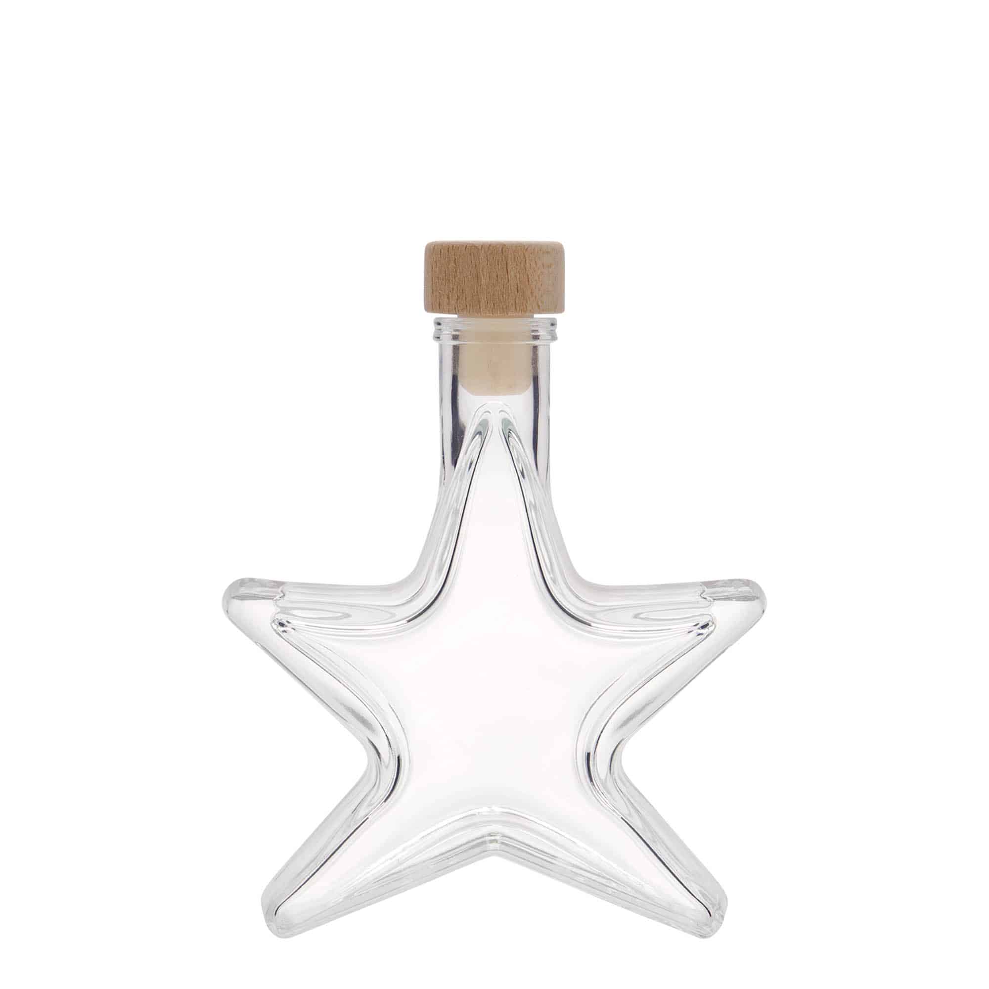 Botella de vidrio 'Estrella' de 100 ml, boca: corcho