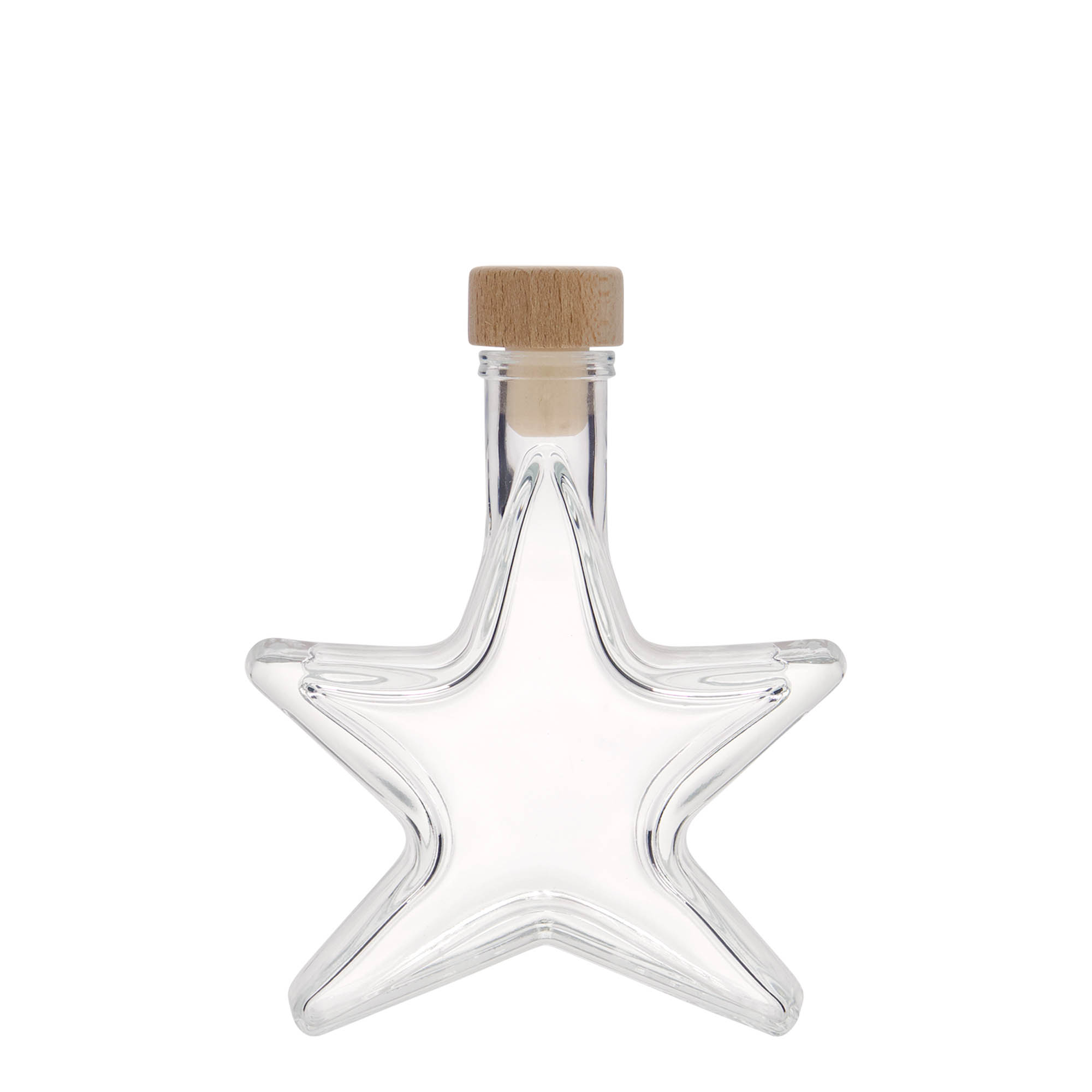 Botella de vidrio de 100 ml 'Estrella', boca: corcho