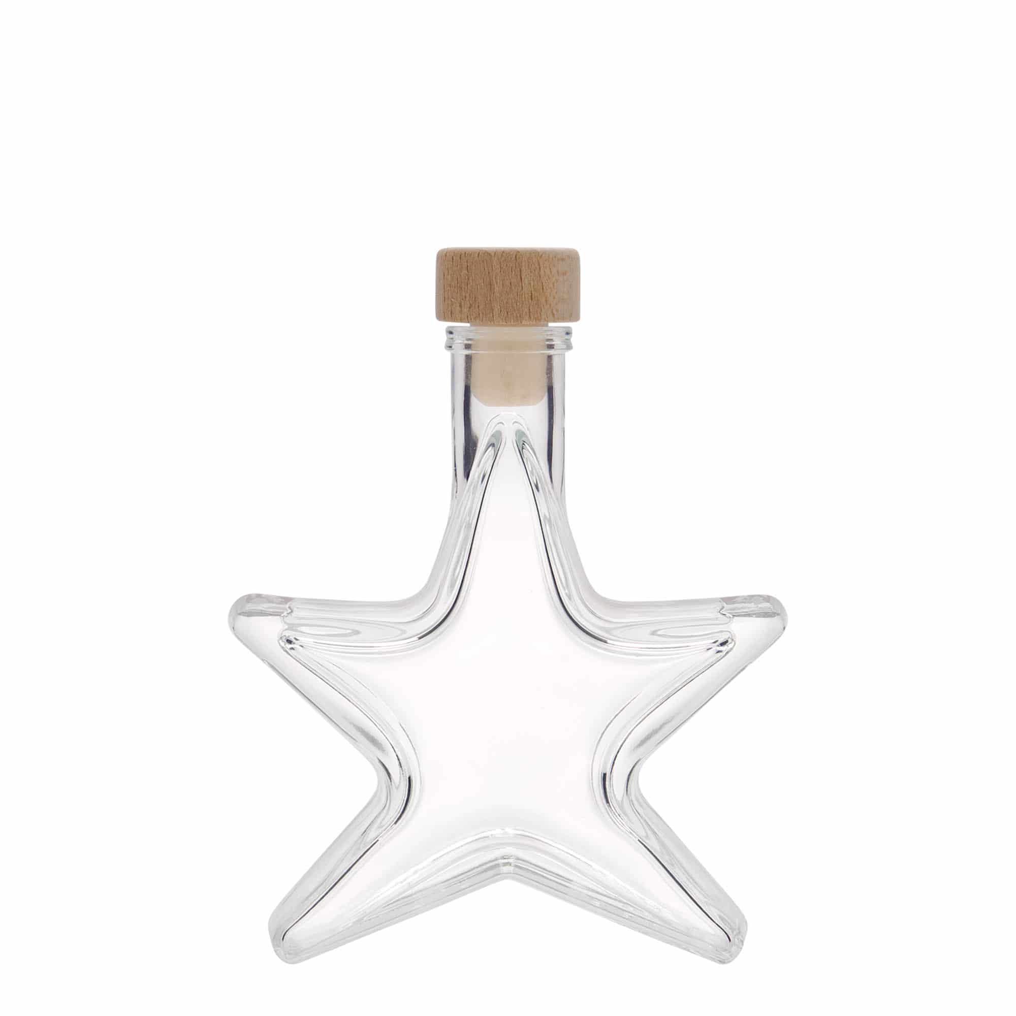 Botella de vidrio de 100 ml 'Estrella', boca: corcho