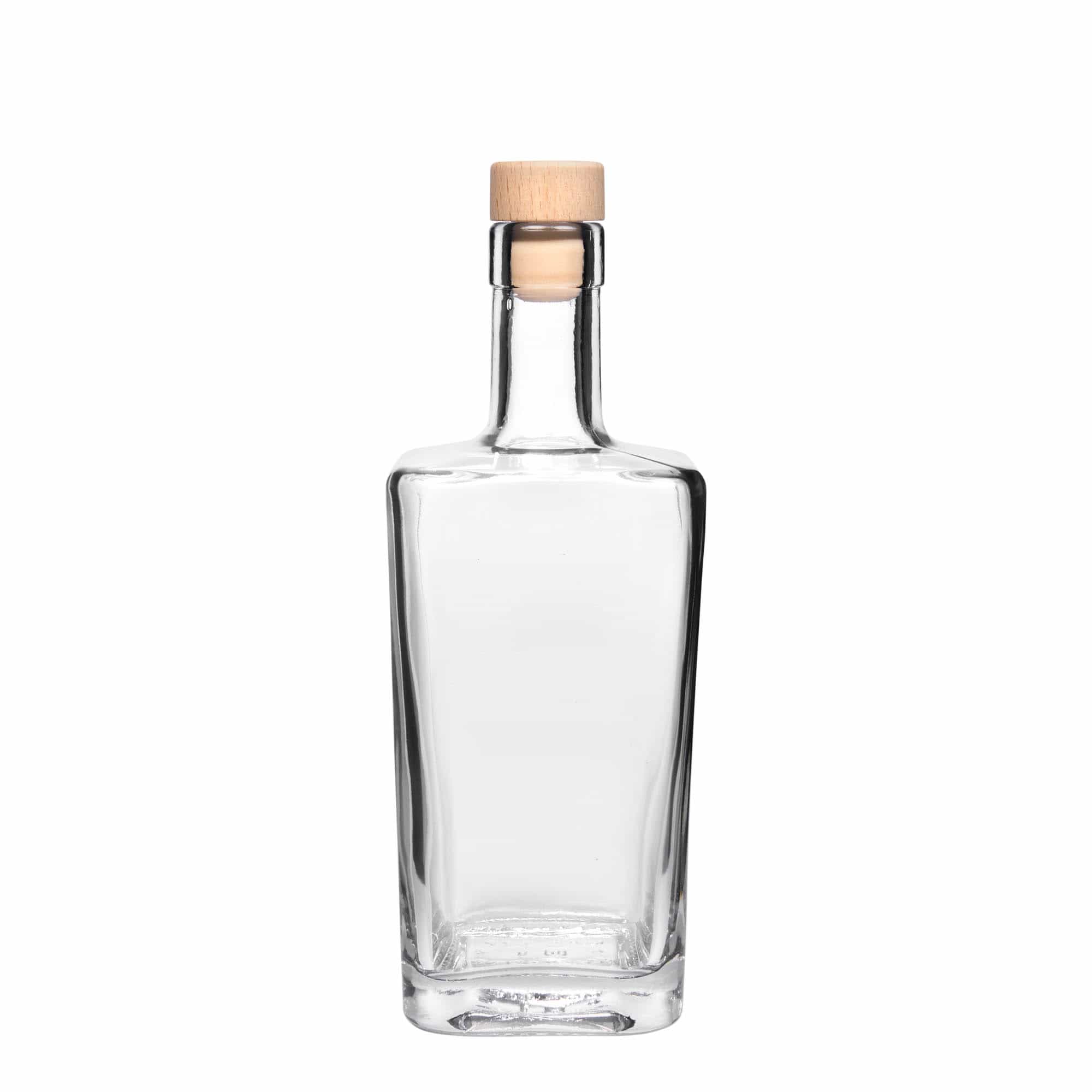 Botella de vidrio de 500 ml «Noel», cuadrada, boca: corcho