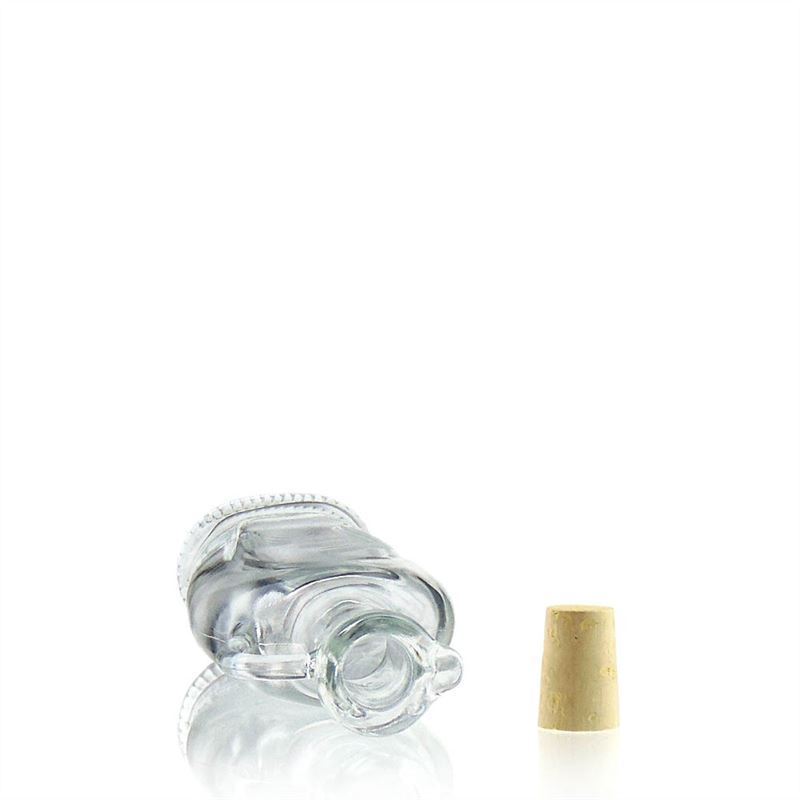 Botella de vidrio de 250 ml 'Eleganta', ovalada, boca: corcho