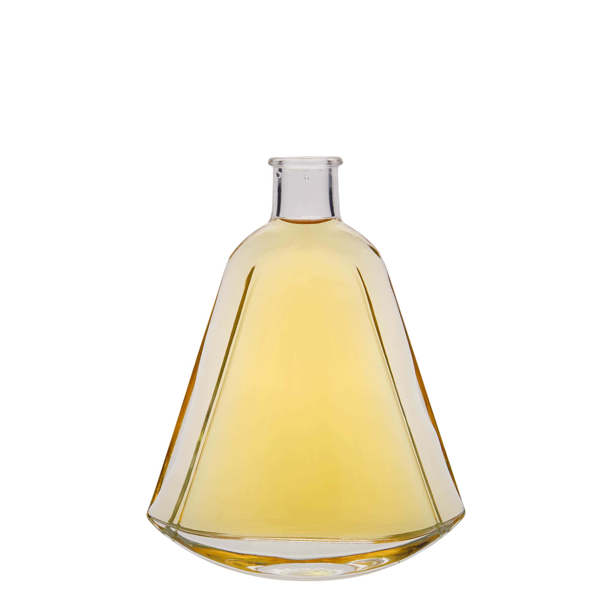 Botella de vidrio 'Maurizio' de 200 ml, ovalada, boca: corcho