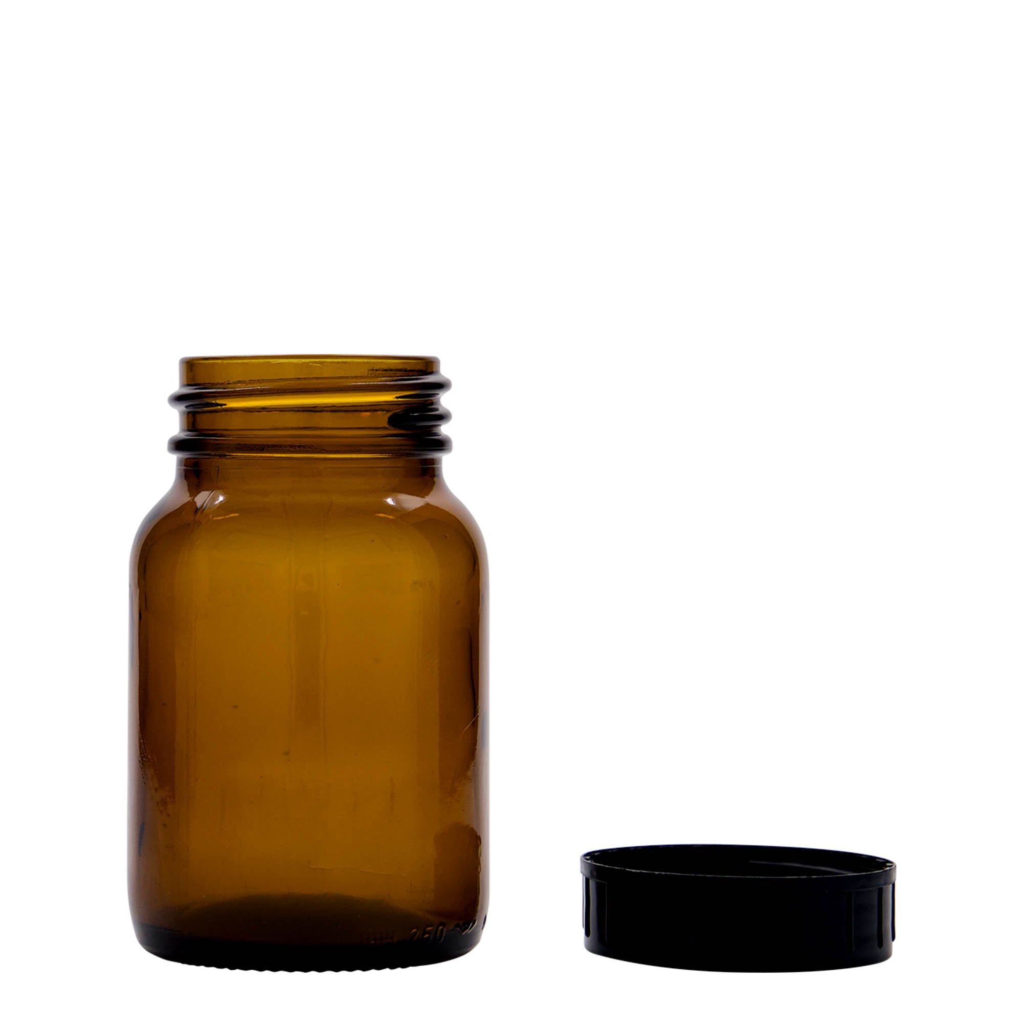 250 ml frasco de cuello ancho, marrón, boca: DIN 55 250 ml frasco de cuello ancho, marrón, boca: DIN 55