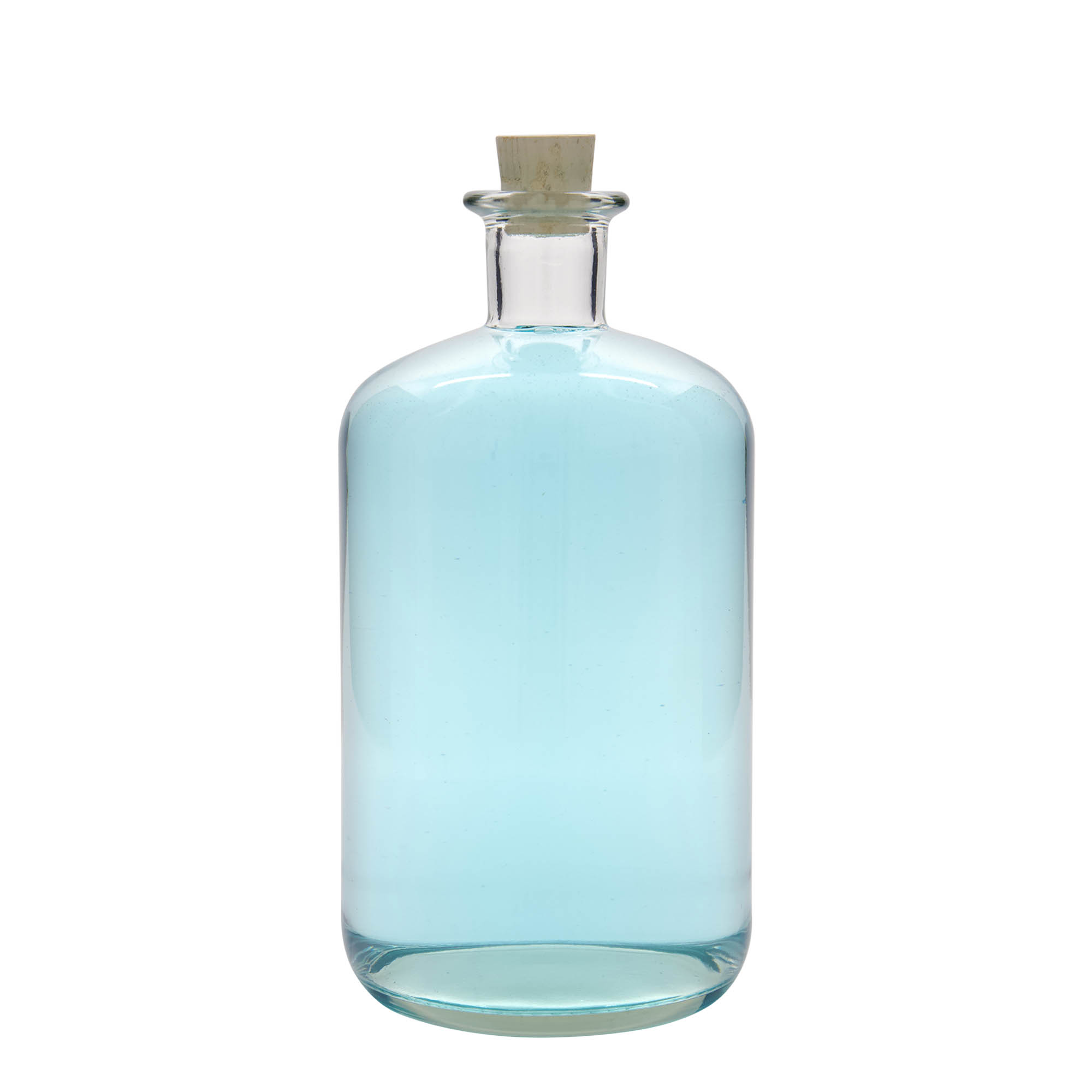 Botella de vidrio de 1.500 ml para farmacéutico, boca: corcho