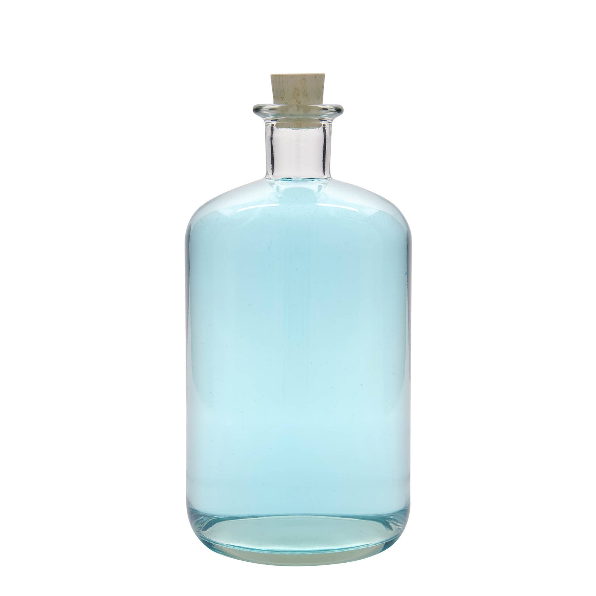 Botella de vidrio de 1.500 ml para farmacéutico, boca: corcho
