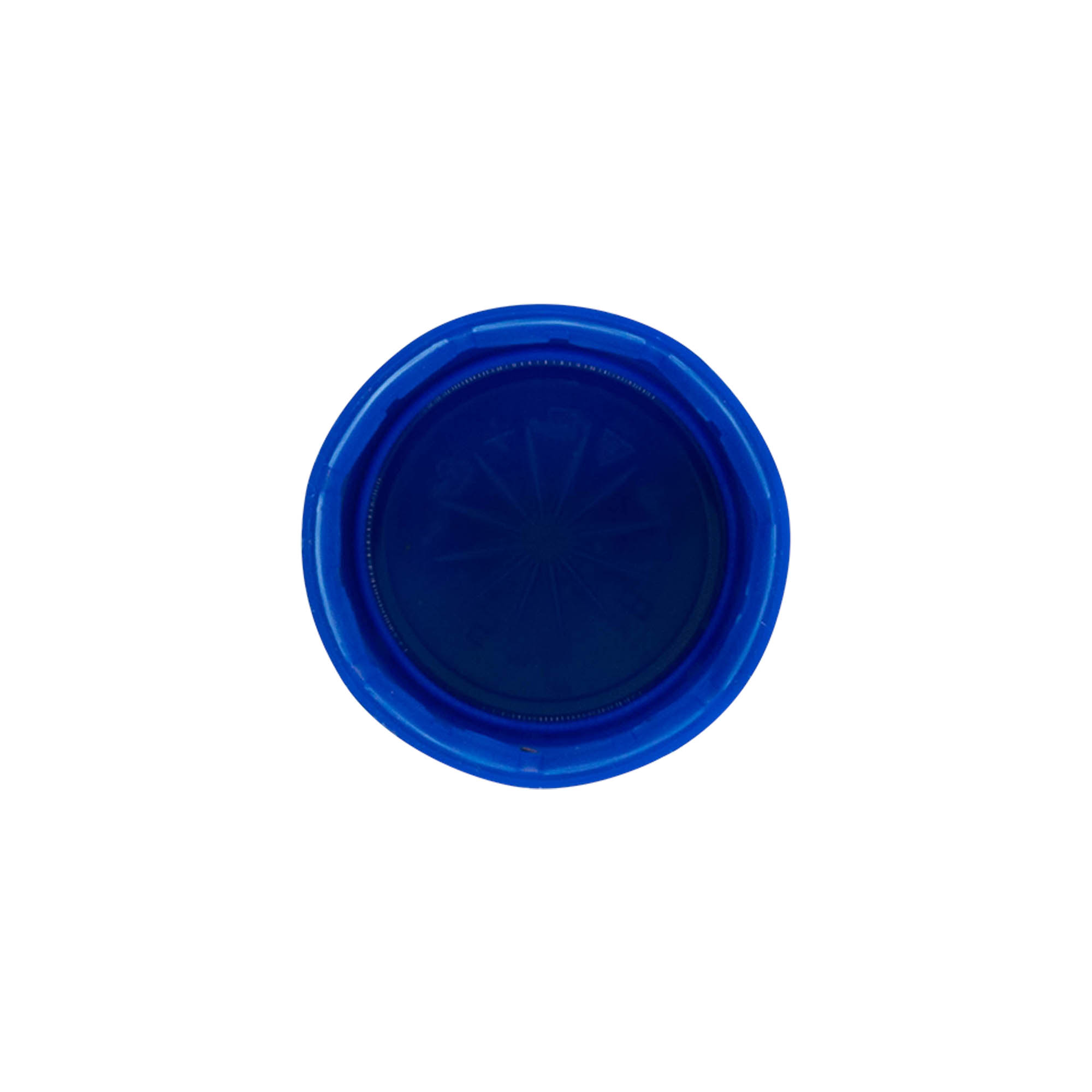 Tapón de rosca de dos entradas, plástico de PE, azul, para boca: PET 38 mm