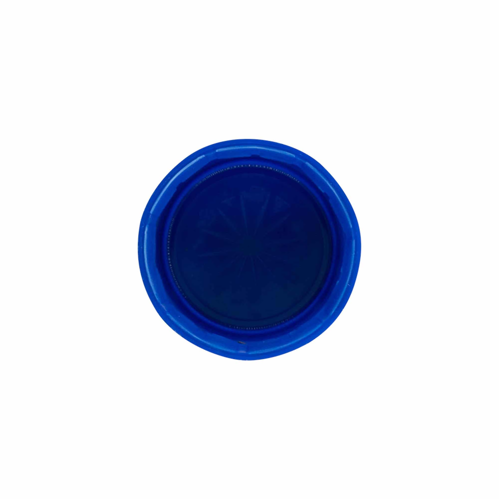Tapón de rosca de dos entradas, plástico de PE, azul, para boca: PET 38 mm