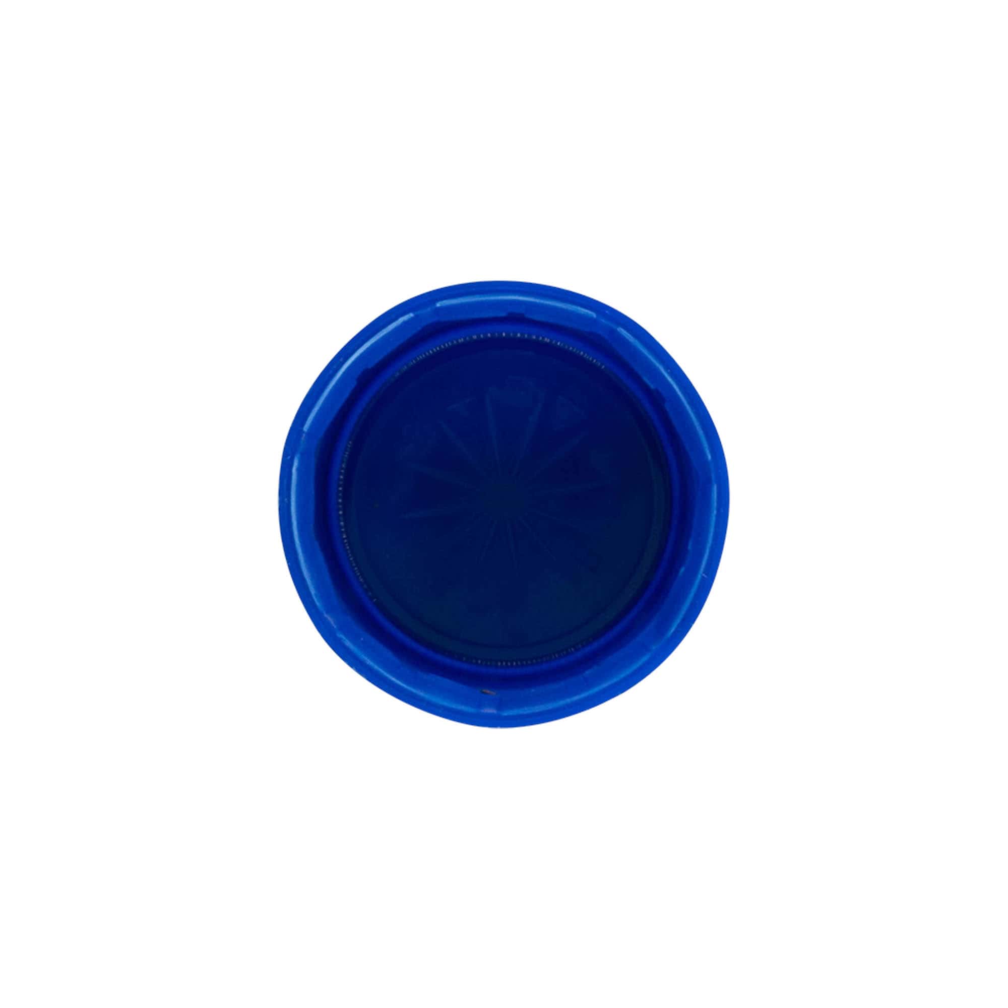 Tapa de rosca con rosca doble, plástico PE, azul, para boca: PET 38 mm