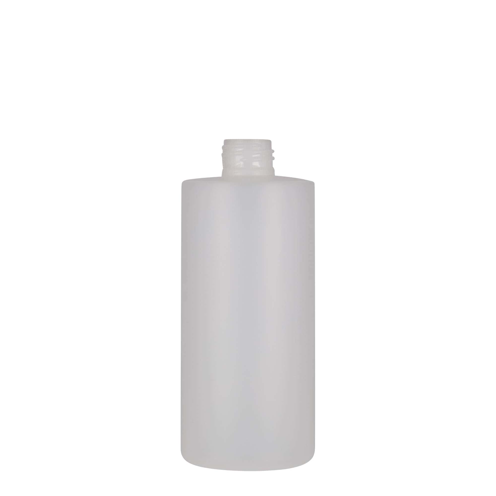 Botella de plástico de 300 ml 'Pipe', HDPE, blanca, boca: 24/410
