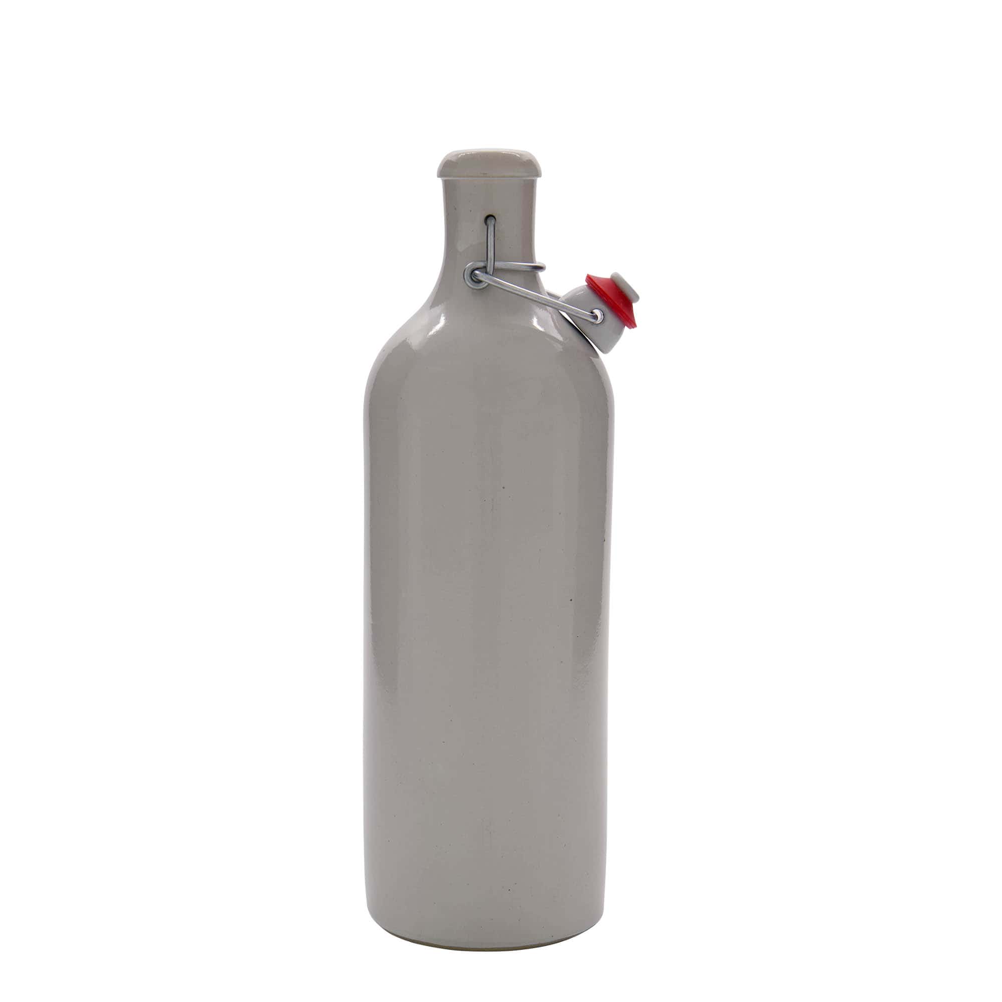 Jarra de gres de 750 ml, gres, blanca, boca: cierre de palanca