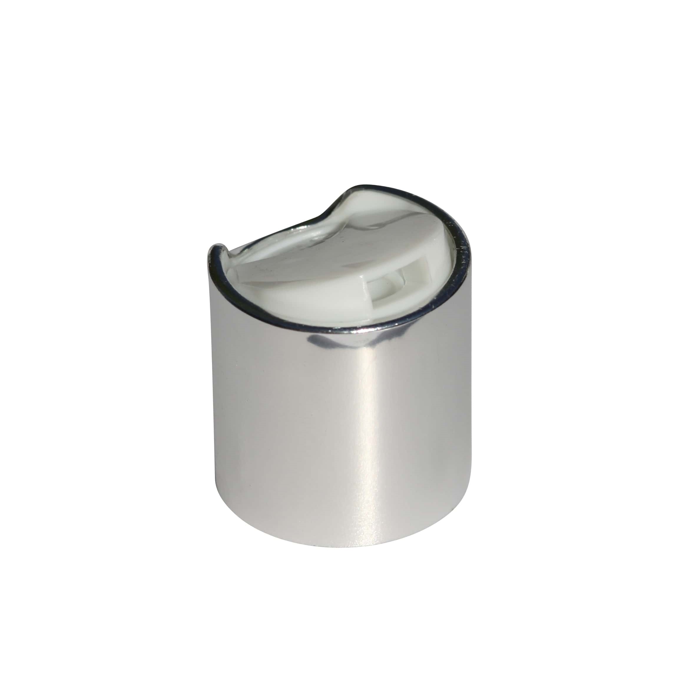 Tapón de rosca 'Disc Top', plástico de PP, plateado, para boca: 24/410