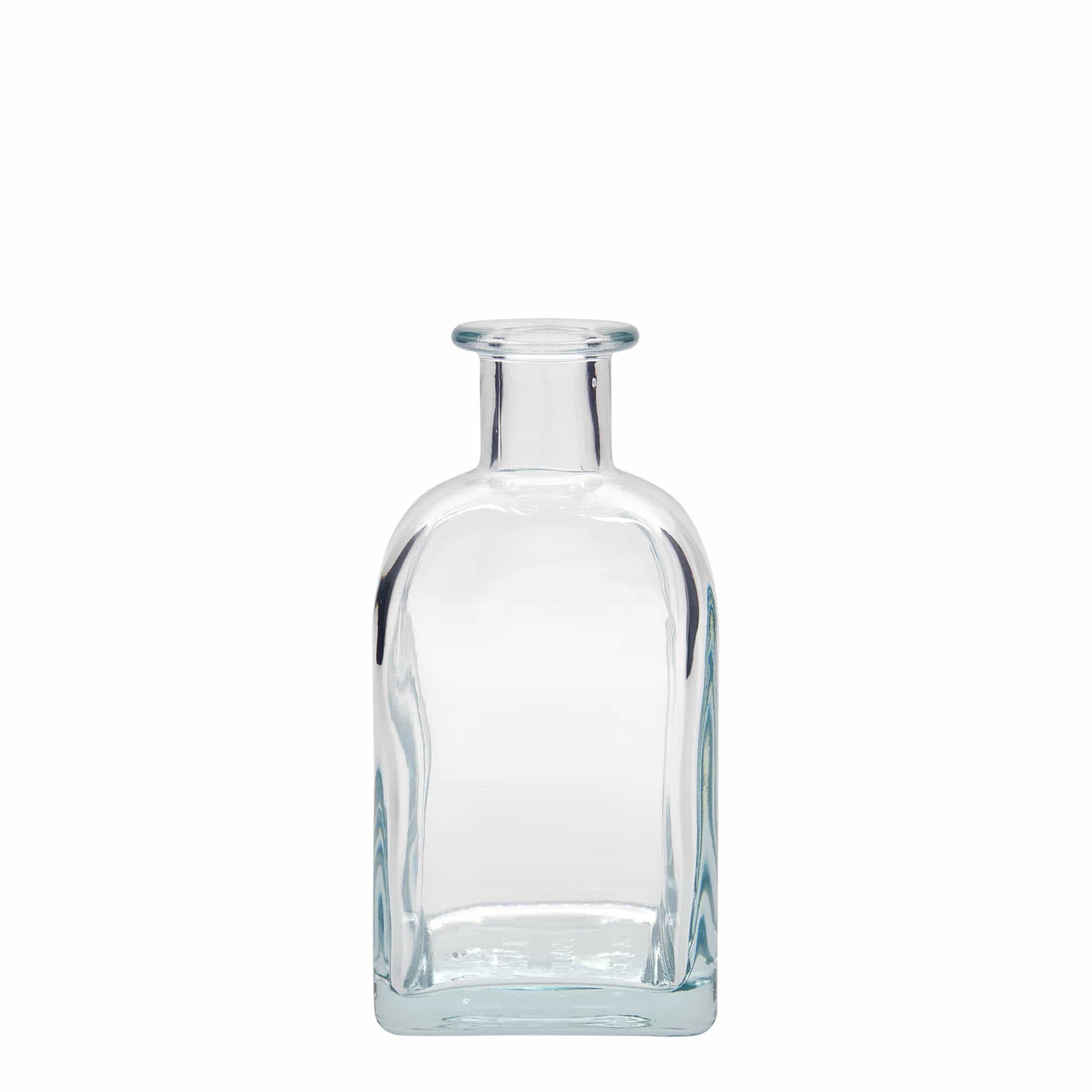 Botella de vidrio de 350 ml Apotheker Carré, cuadrada, boca: corcho