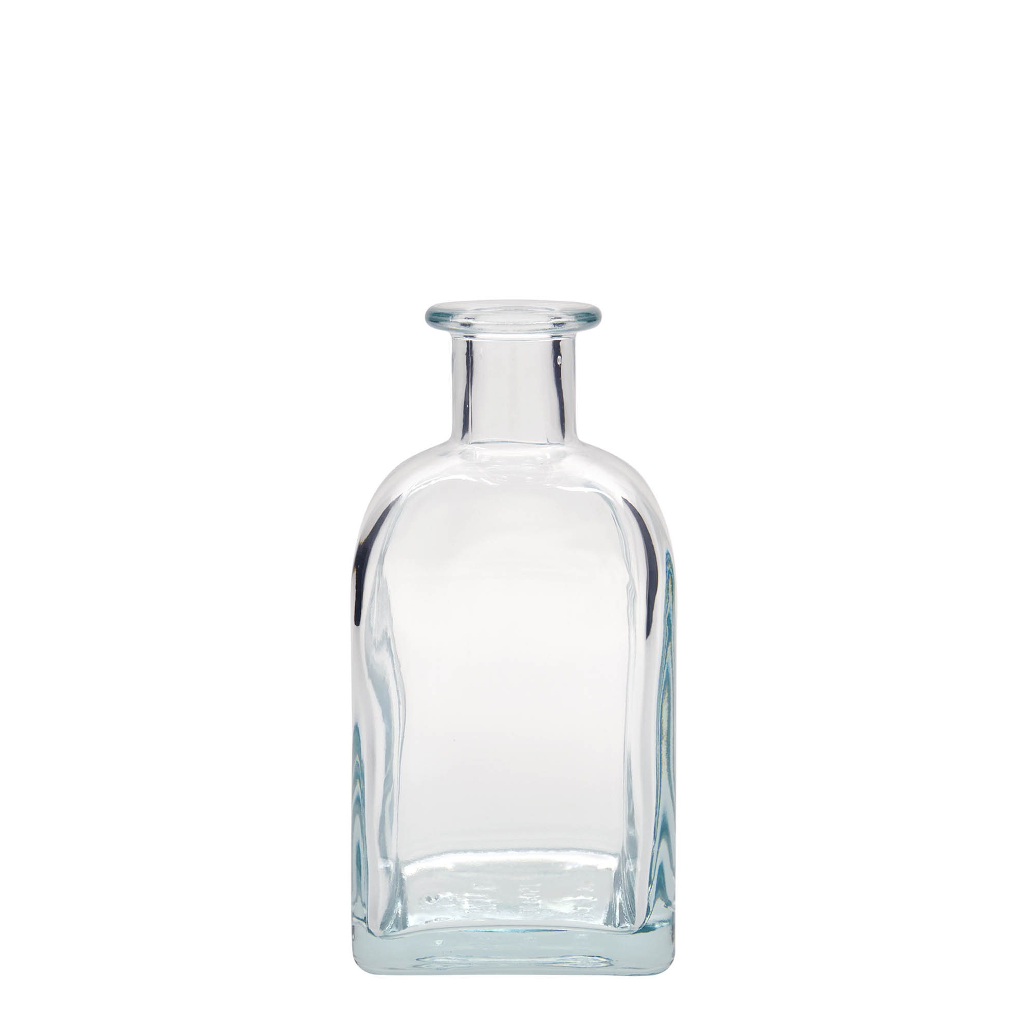 Botella de vidrio de 350 ml Apotheker Carré, cuadrada, boca: corcho