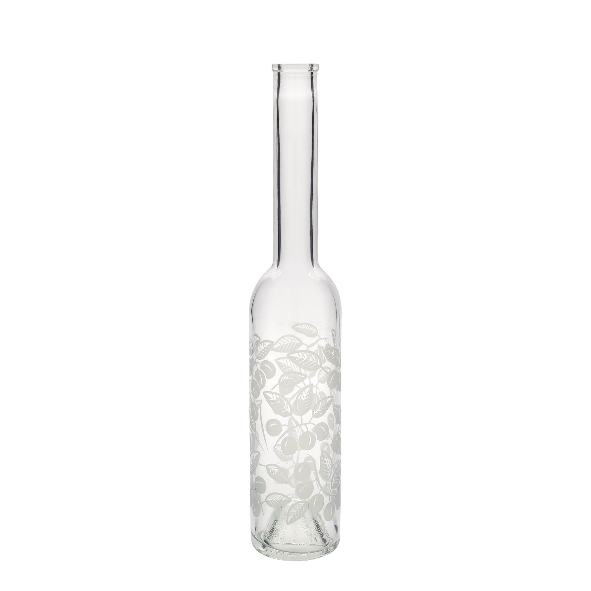 Botella de vidrio de 350 ml 'Opera', motivo: ciruelas mirabel, boca: corcho