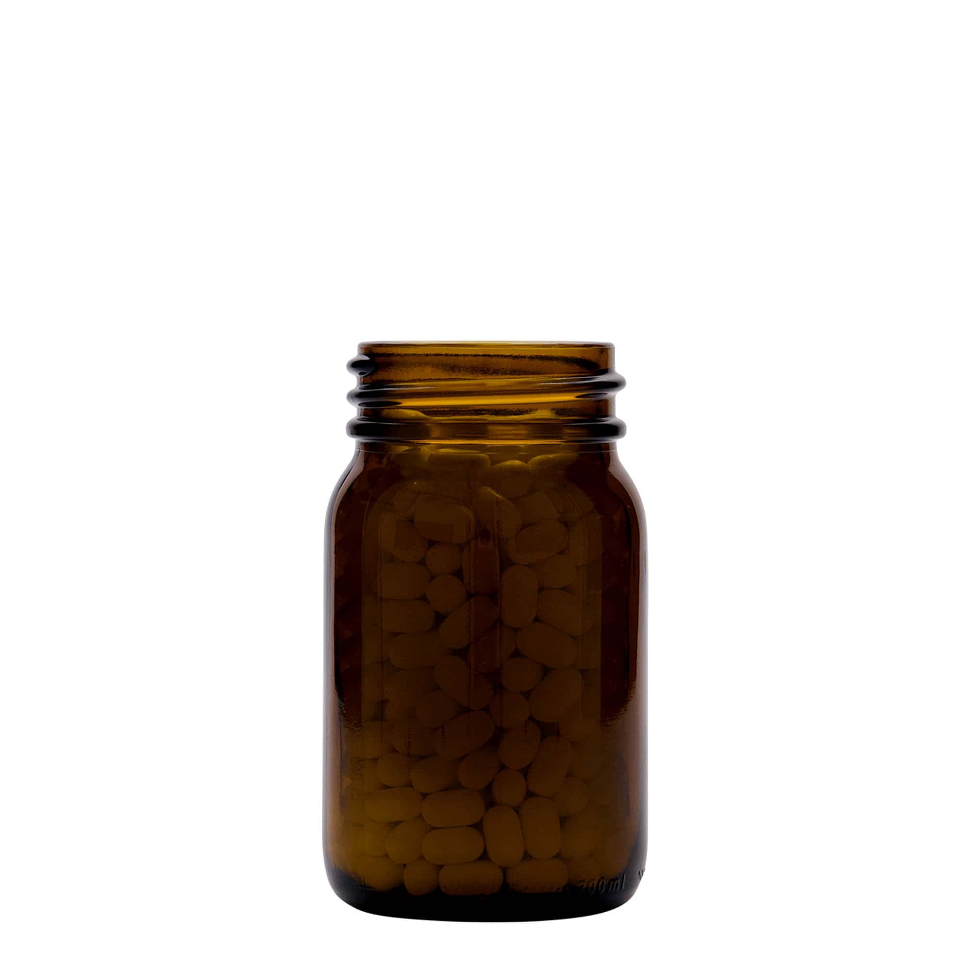 200 ml frasco de boca ancha, marrón, boca: DIN 55