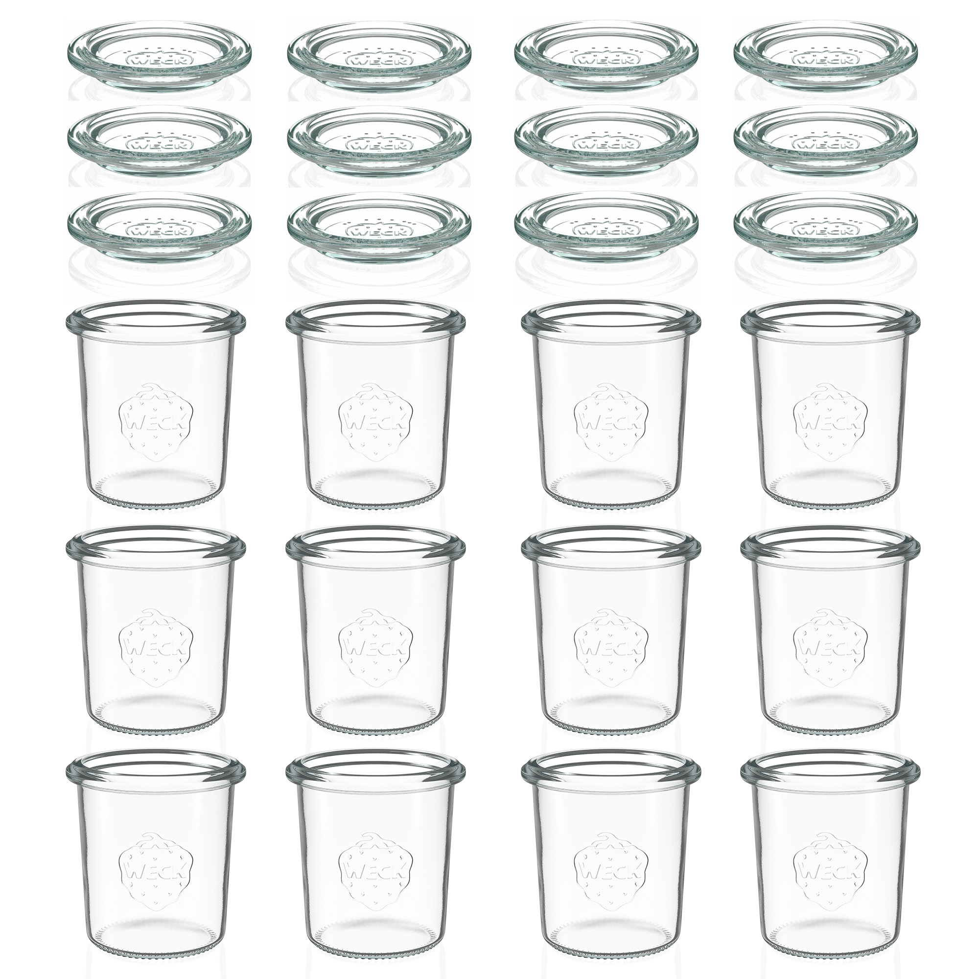 12x 140 ml tarro WECK de boca ancha con tapa de vidrio RR 60