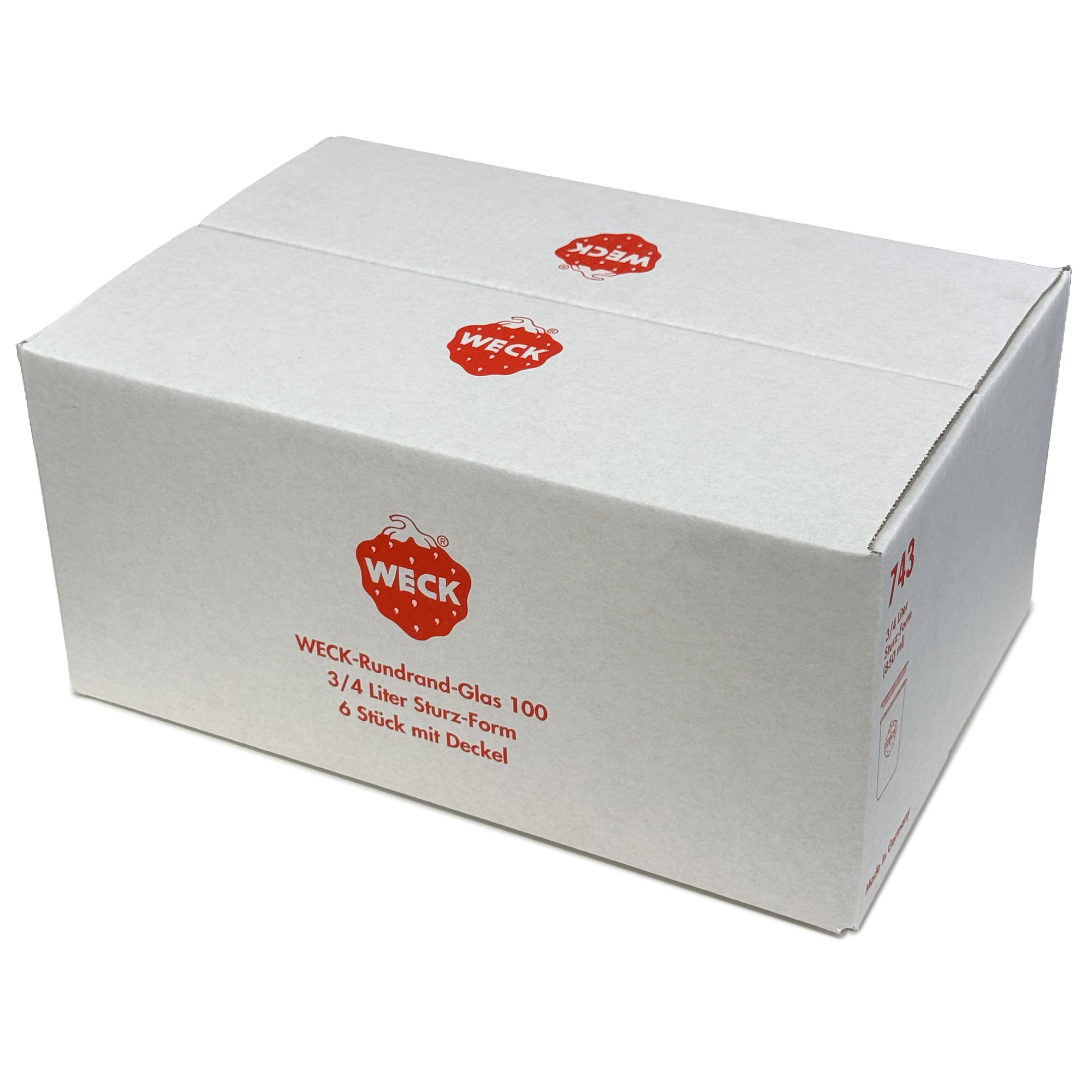 6x 850 ml tarro WECK de boca ancha con tapa de vidrio RR 100
