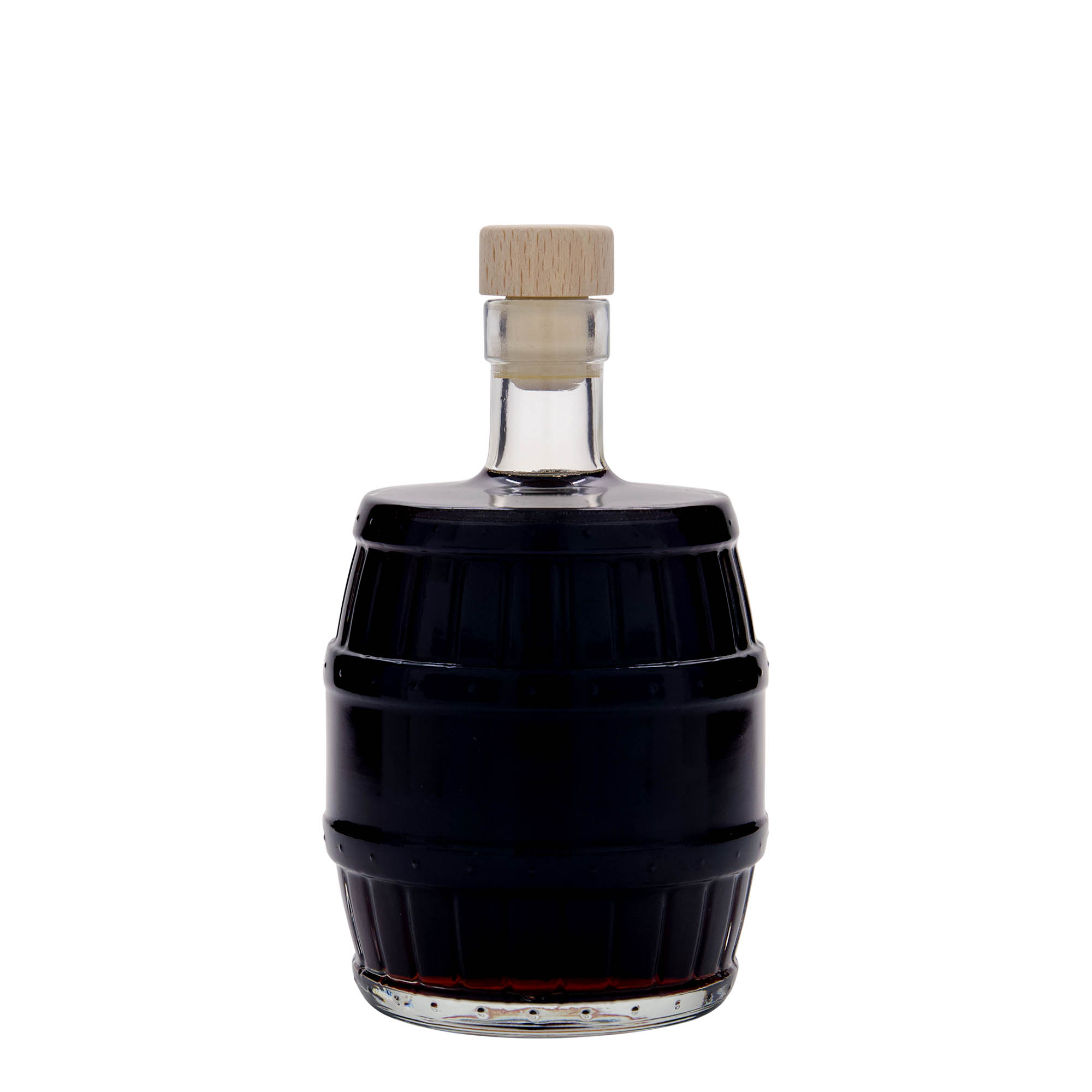 Botella de cristal de 500 ml 'barril', boca: corcho Botella de cristal de 500 ml 'barril', boca: corcho