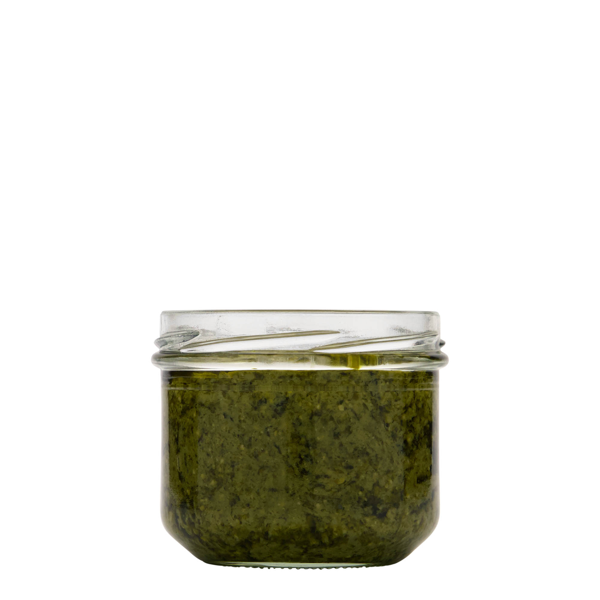 250 ml tarro de vidrio con fondo plano, boca: Twist-Off (TO 82)