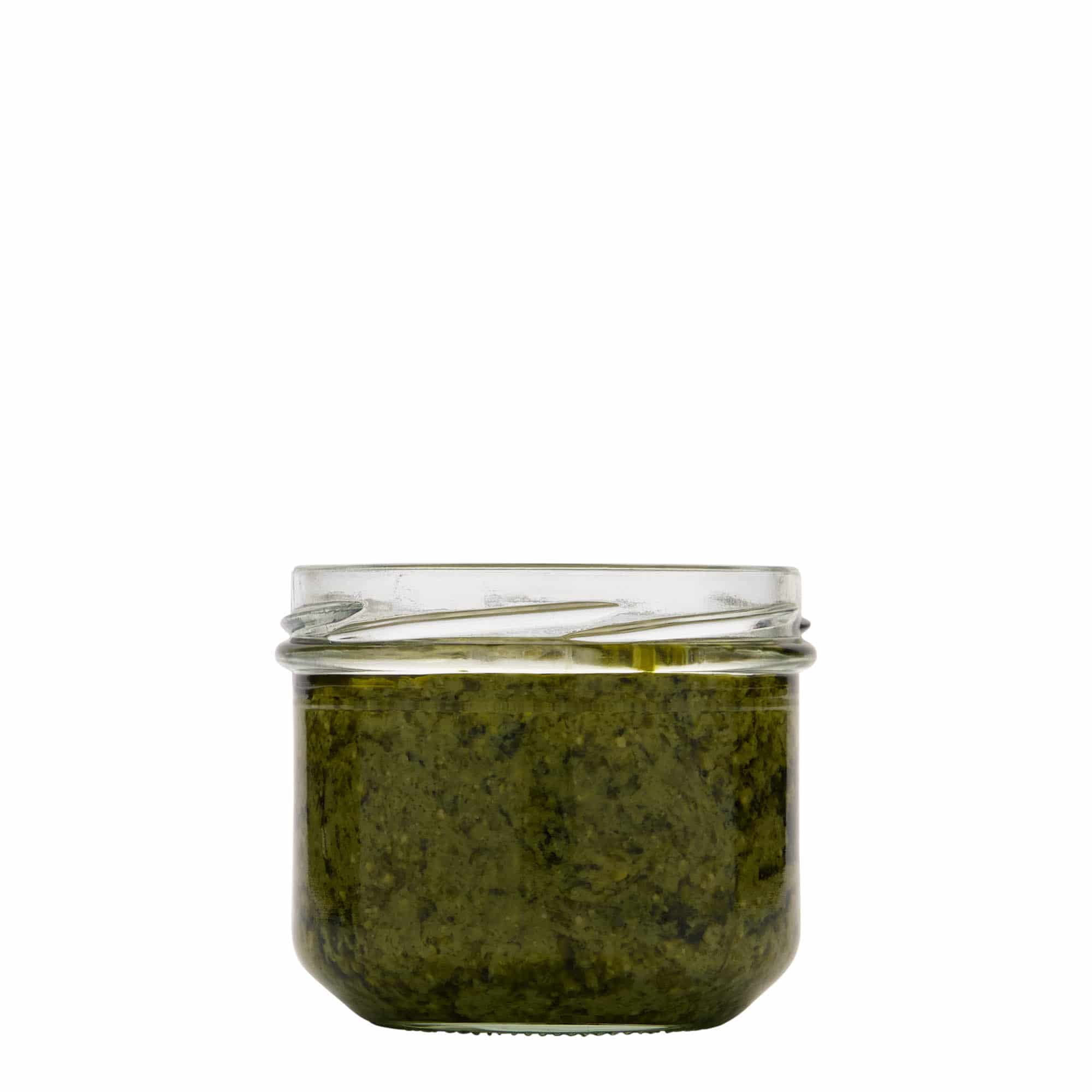 250 ml tarro de vidrio con fondo plano, boca: Twist-Off (TO 82)