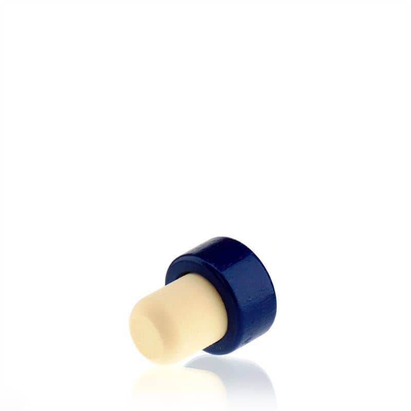 Corcho con cabeza de 19 mm, madera, azul, para boca: corcho