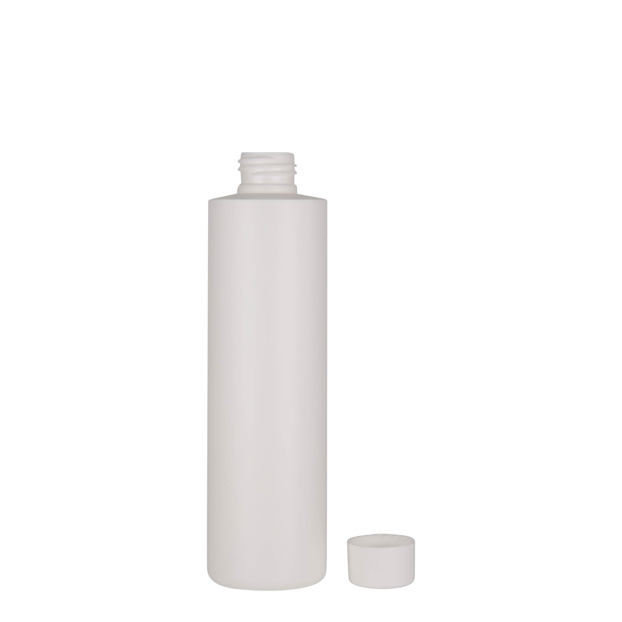 Botella de plástico de 250 ml 'Pipe', HDPE verde, blanca, boca: 24/410 Botella de plástico de 250 ml 'Pipe', HDPE verde, blanca, boca: 24/410