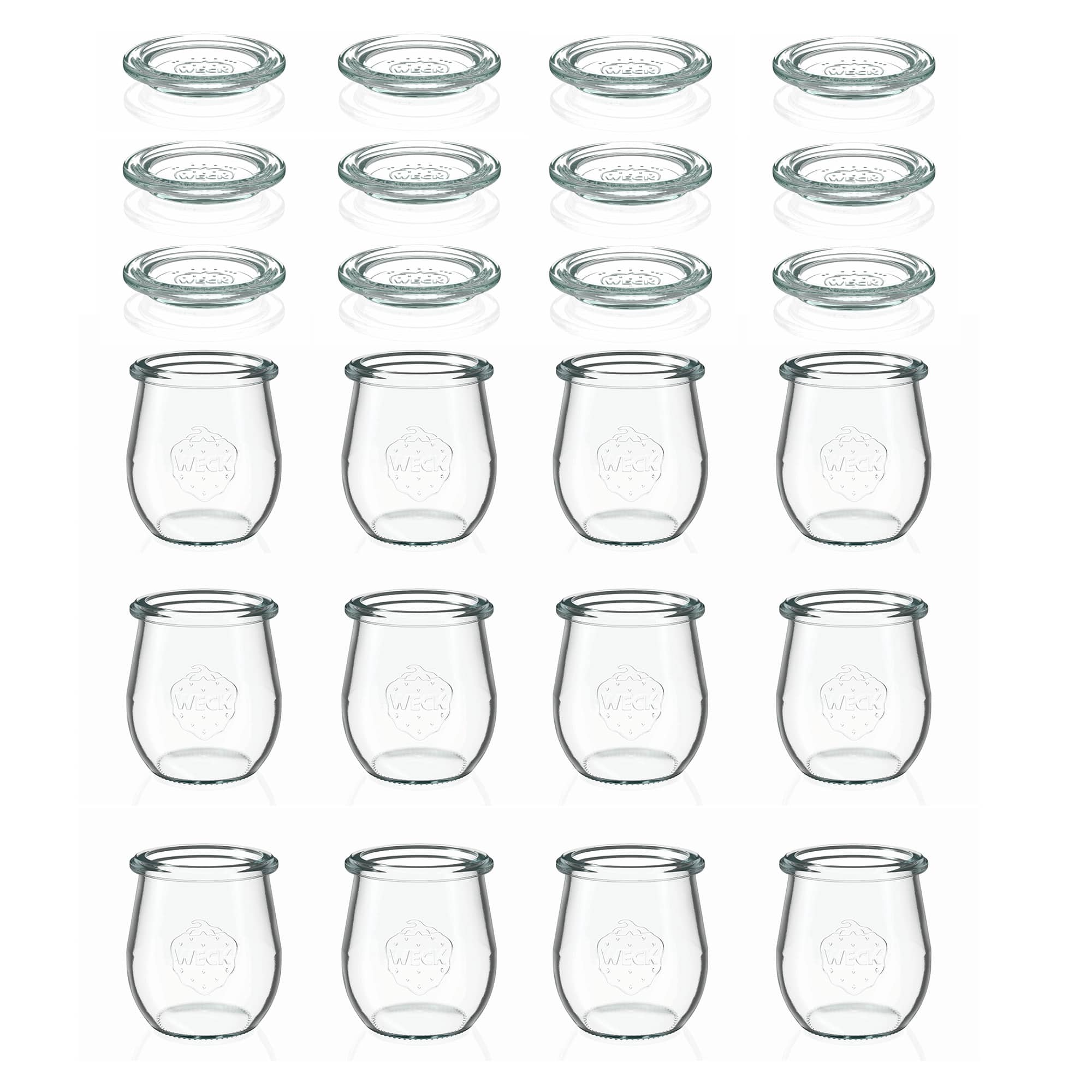 12x 220 ml vaso tipo tulipán WECK con tapa de vidrio RR 60