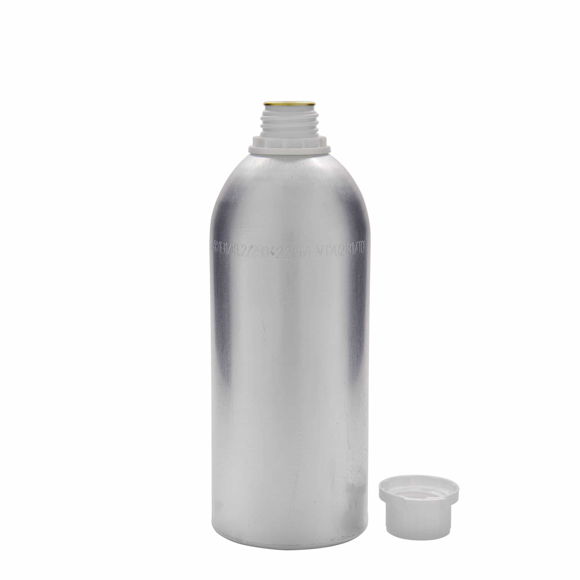 Botella de aluminio de 1100 ml, metal, plateado, boca: DIN 32