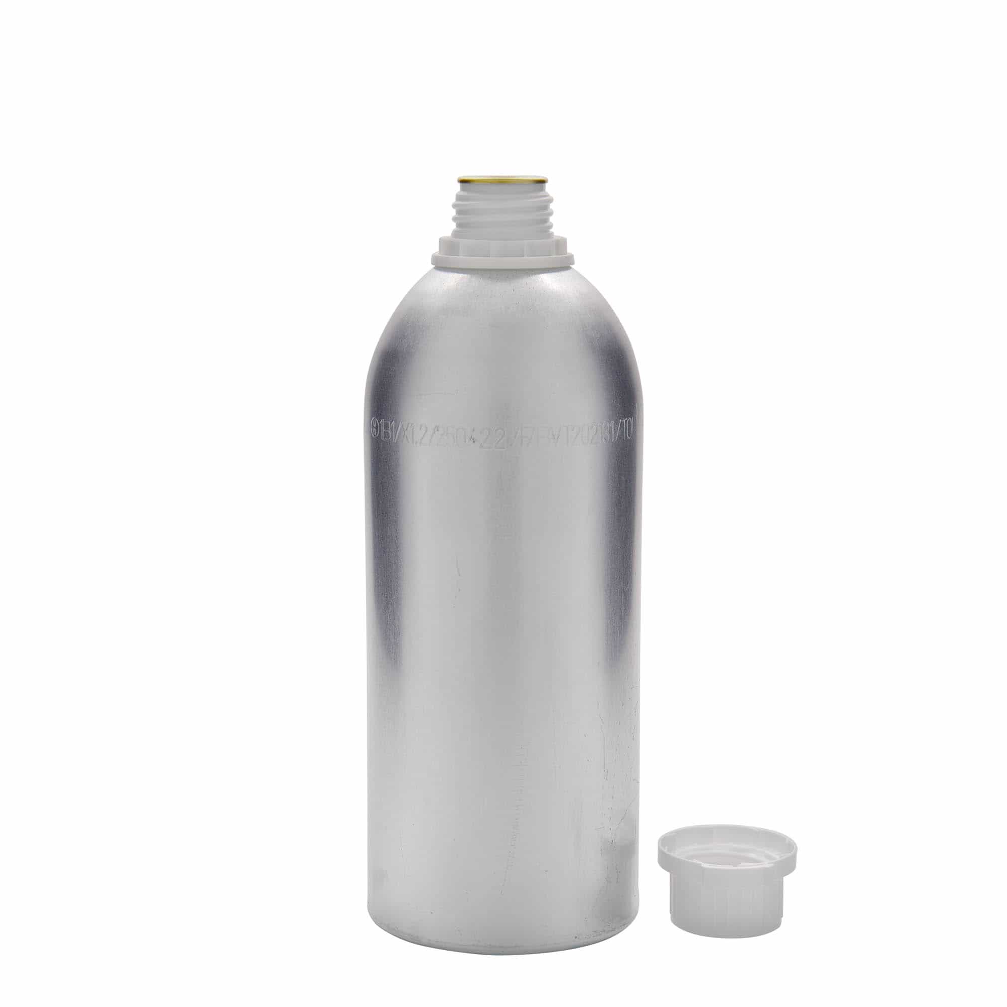 Botella de aluminio de 1100 ml, metal, plateado, boca: DIN 32 Botella de aluminio de 1100 ml, metal, plateado, boca: DIN 32