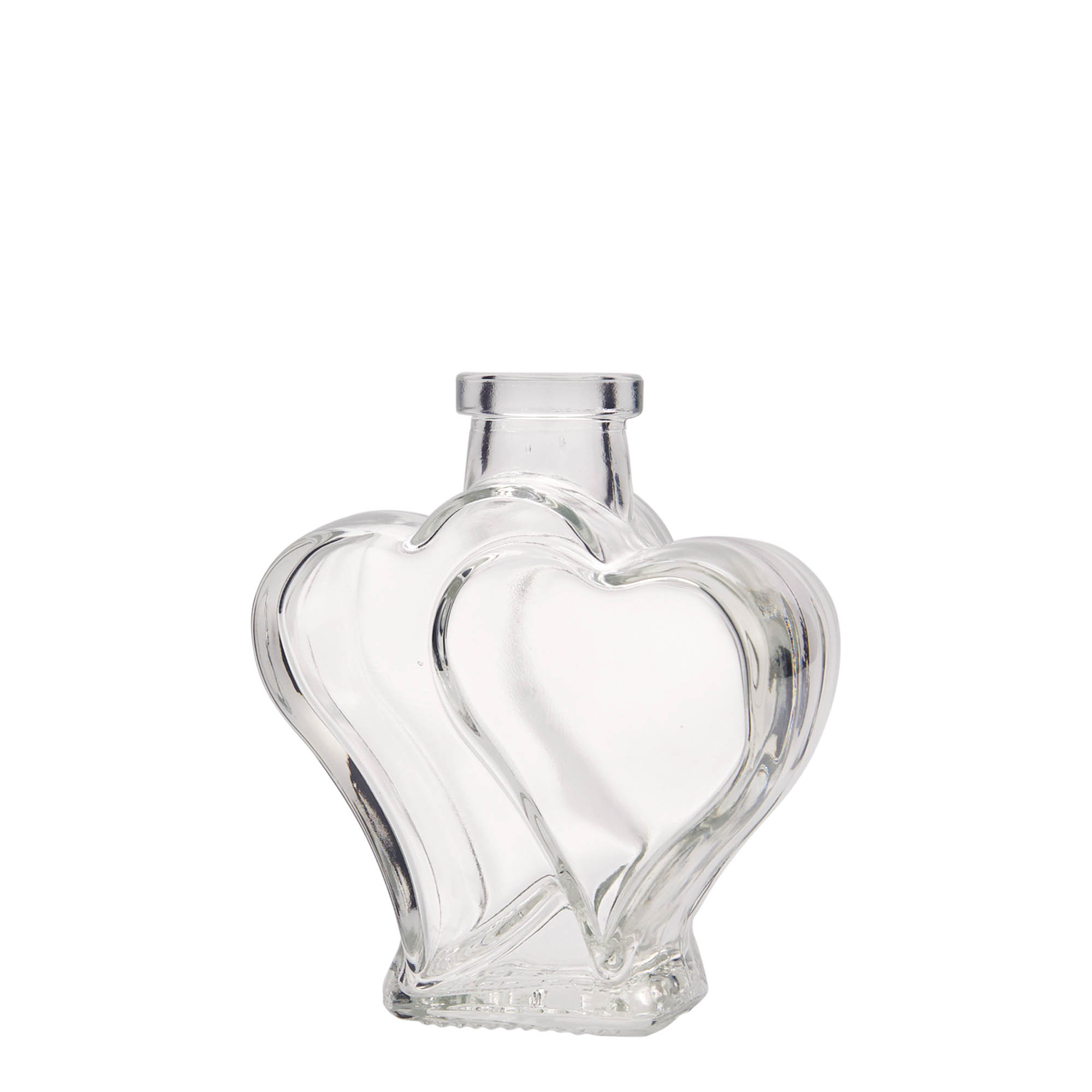 Botella de vidrio 'Dos corazones' de 200 ml, boca: corcho