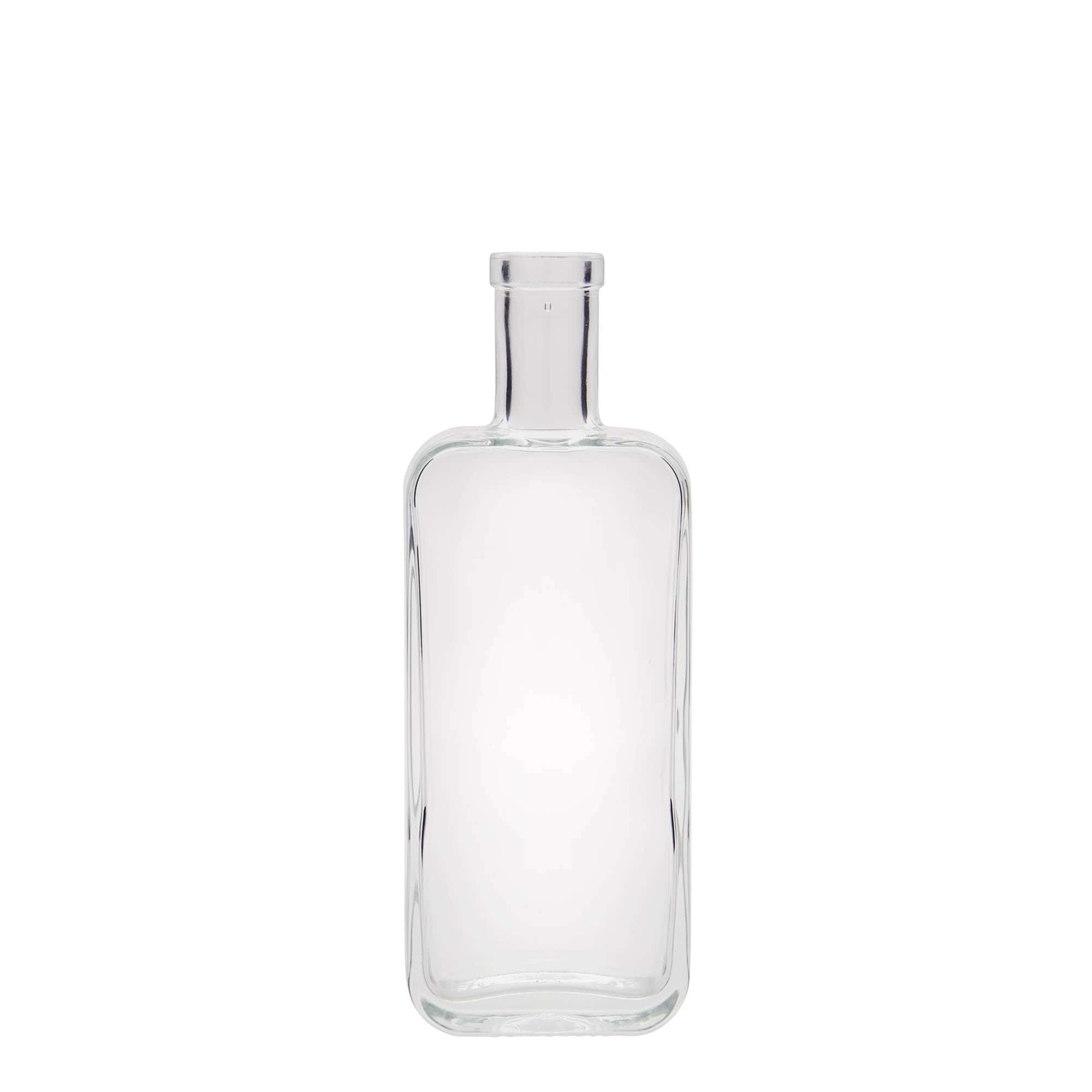 Botella de vidrio 'Nice' de 200 ml, rectangular, boca: corcho