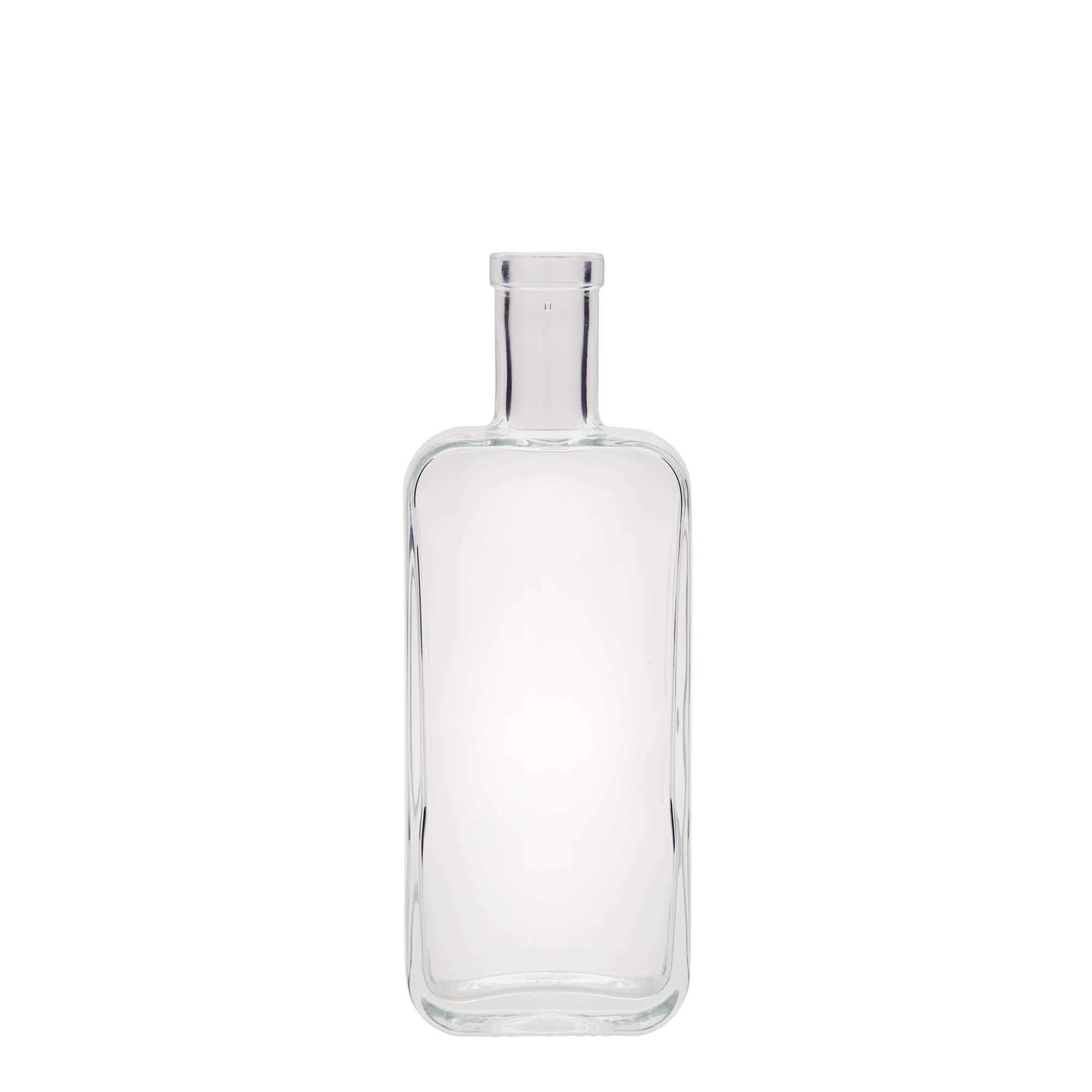 Botella de vidrio 'Nice' de 200 ml, rectangular, boca: corcho